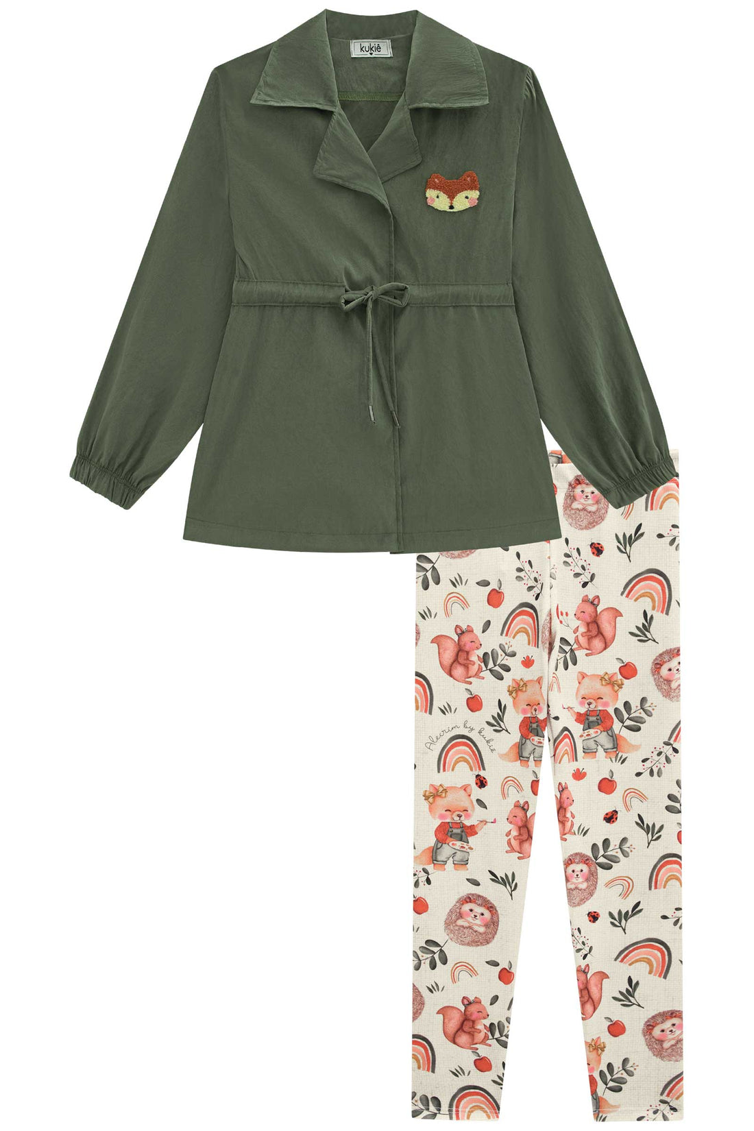 Conjunto Infantil Kukie Alecrim Inverno Calça e Parka Raposa