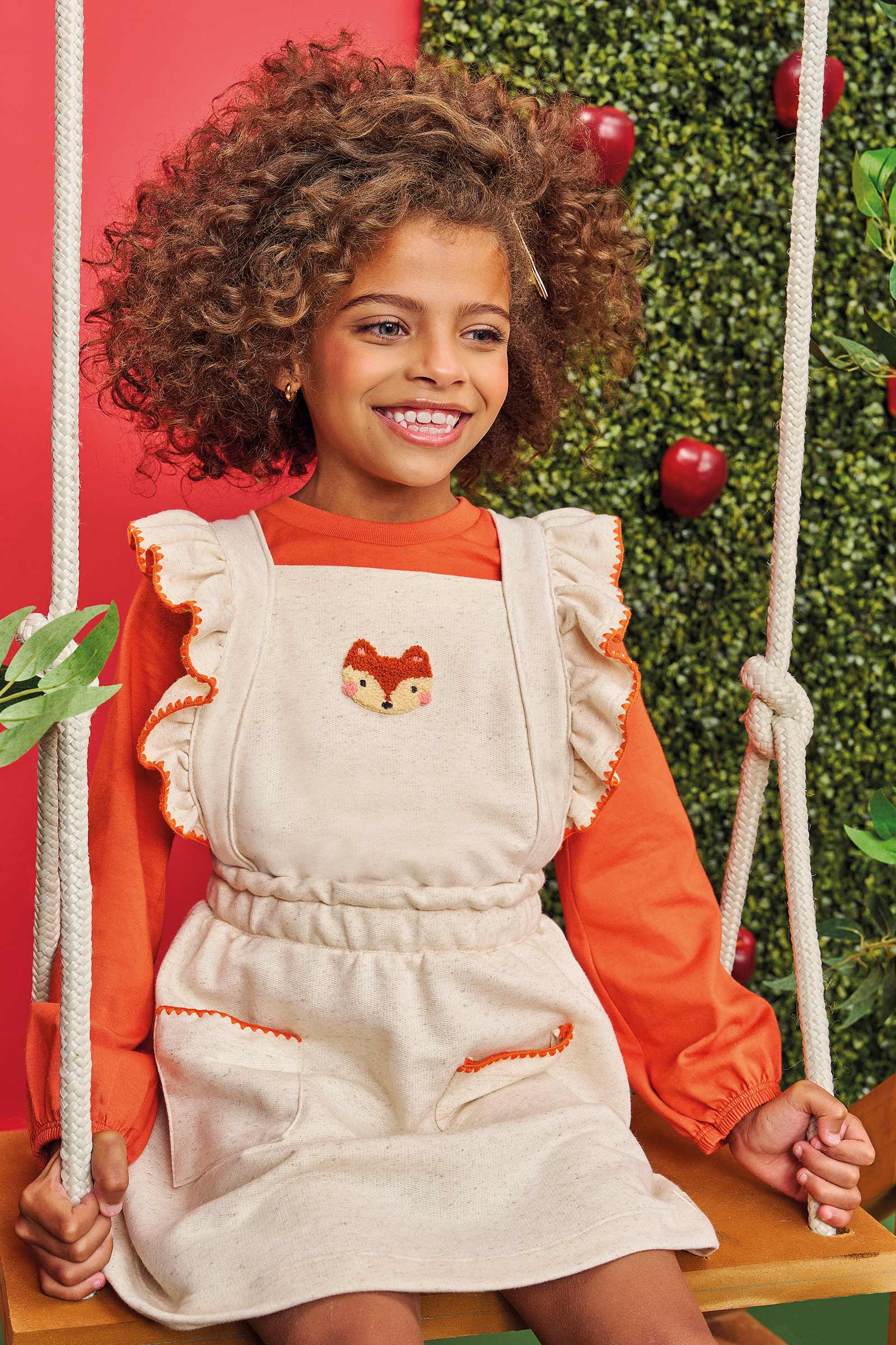 Salopete Infantil Kukie Alecrim Inverno com Blusa Raposa