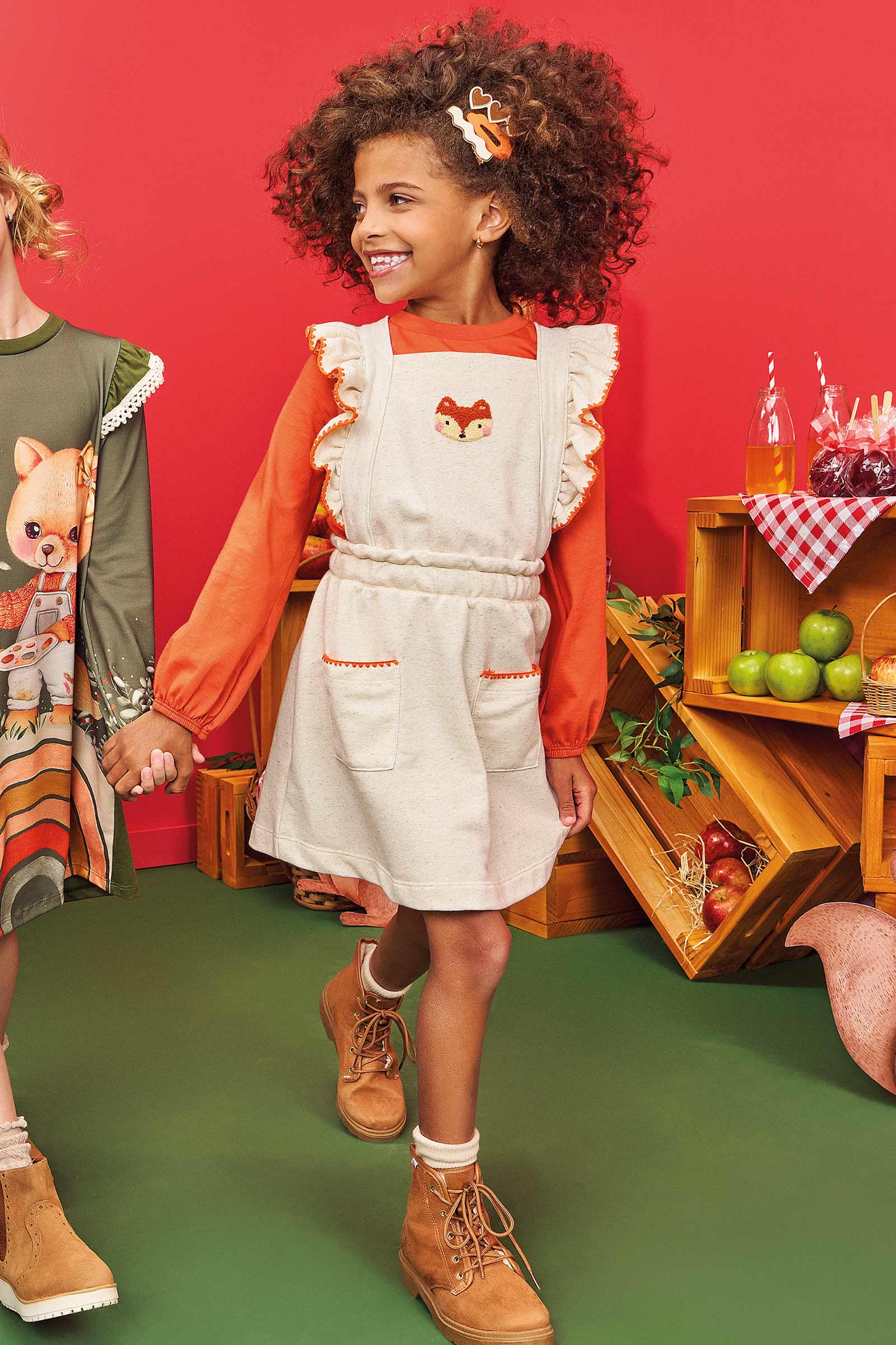 Salopete Infantil Kukie Alecrim Inverno com Blusa Raposa