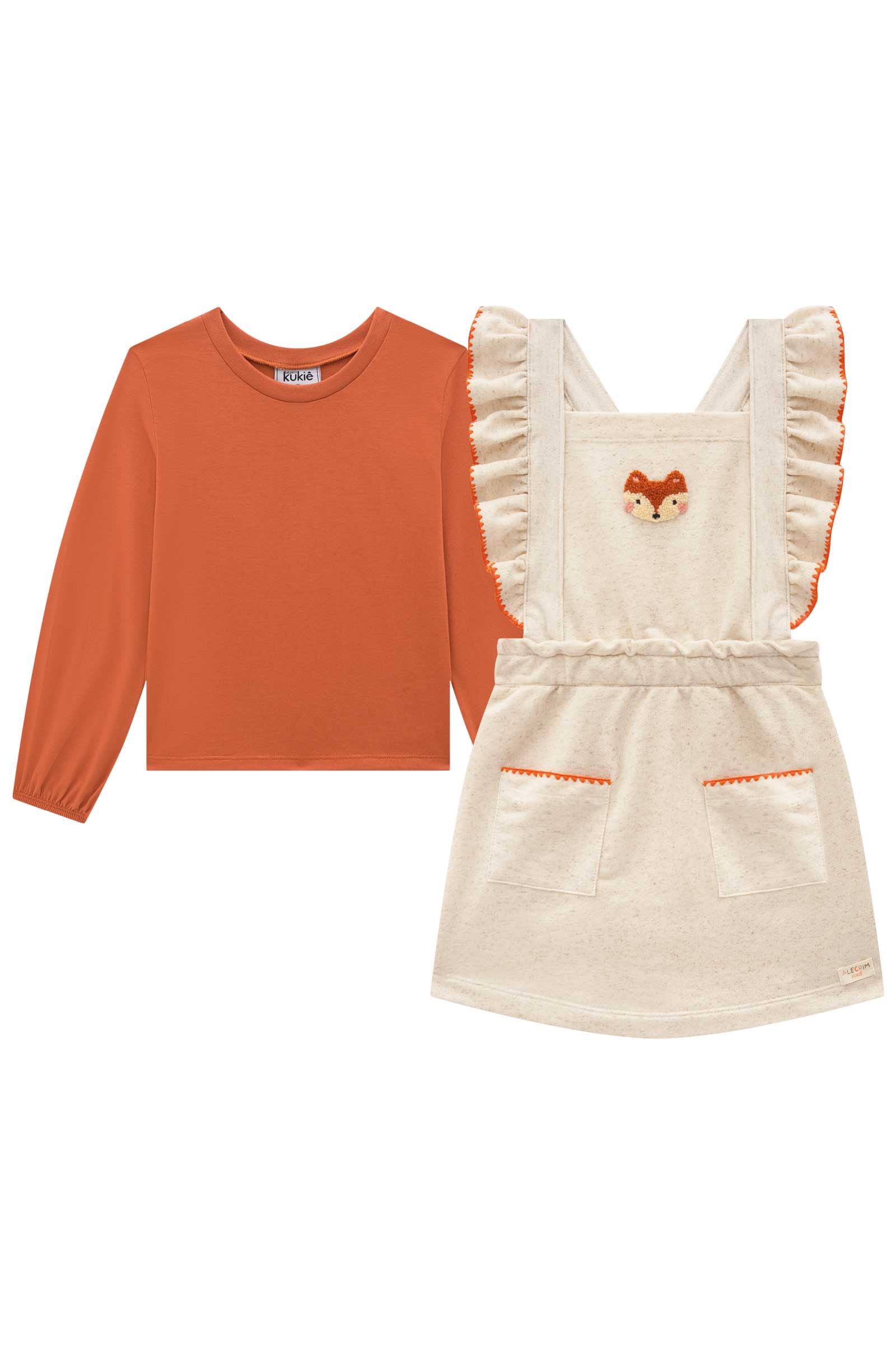 Salopete Infantil Kukie Alecrim Inverno com Blusa Raposa