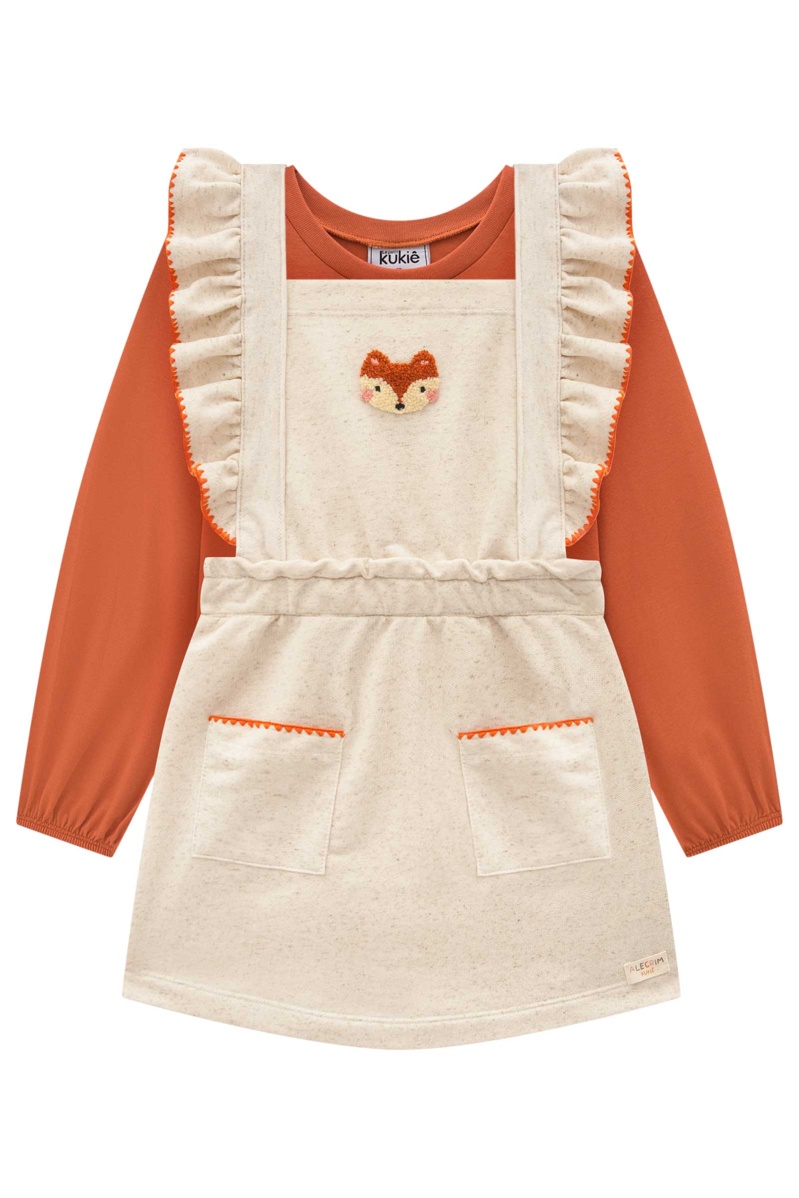 Salopete Infantil Kukie Alecrim Inverno com Blusa Raposa