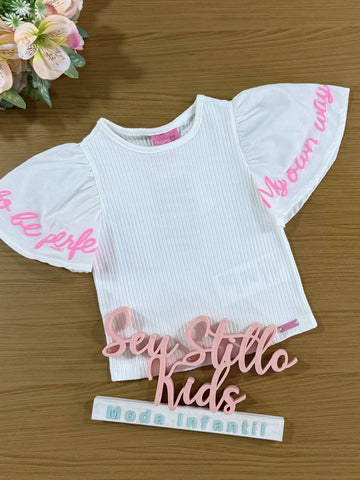 Blusa Infantil Momi Verão Off White