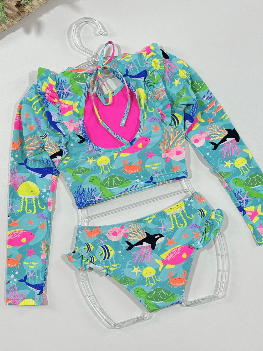Biquíni Infantil Siri Kids Cropped Manga longa Talita Sea 39132