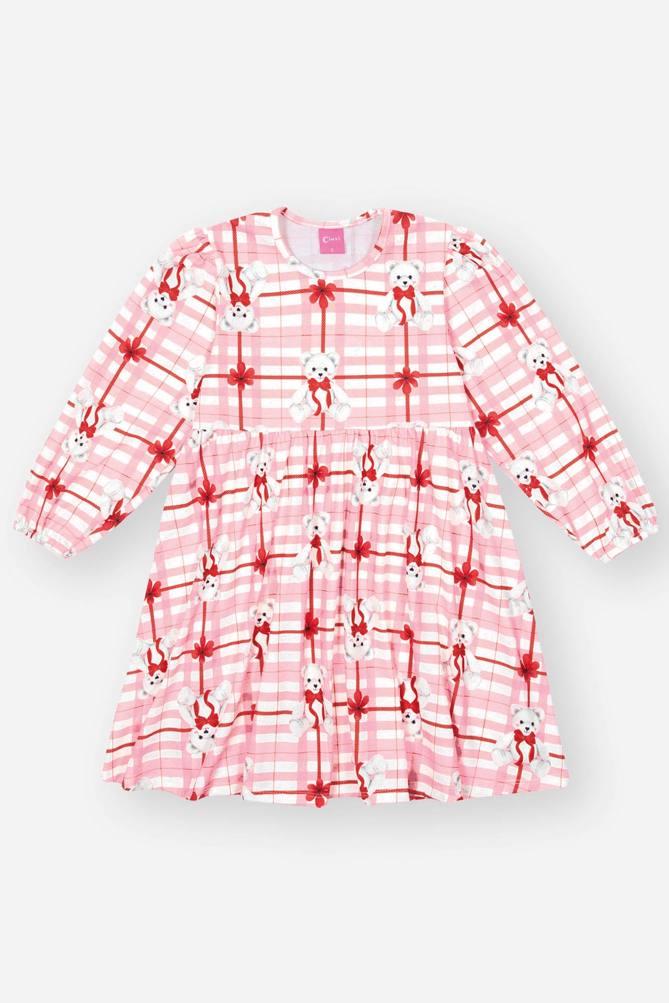 Vestido Infantil Cinti Inverno com Colete Ursinho