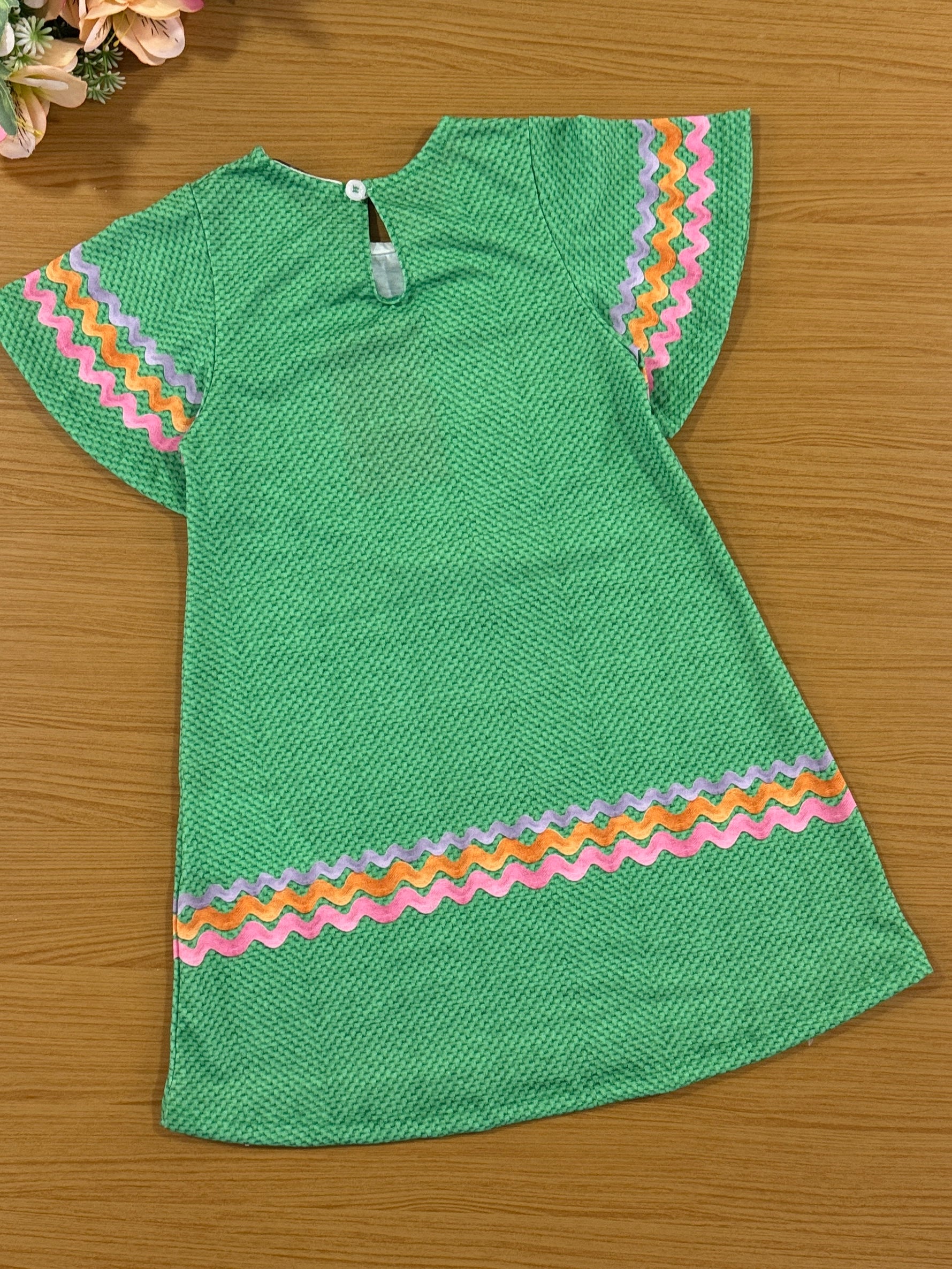 Vestido Infantil Kukie Verão Verde Guaxinim