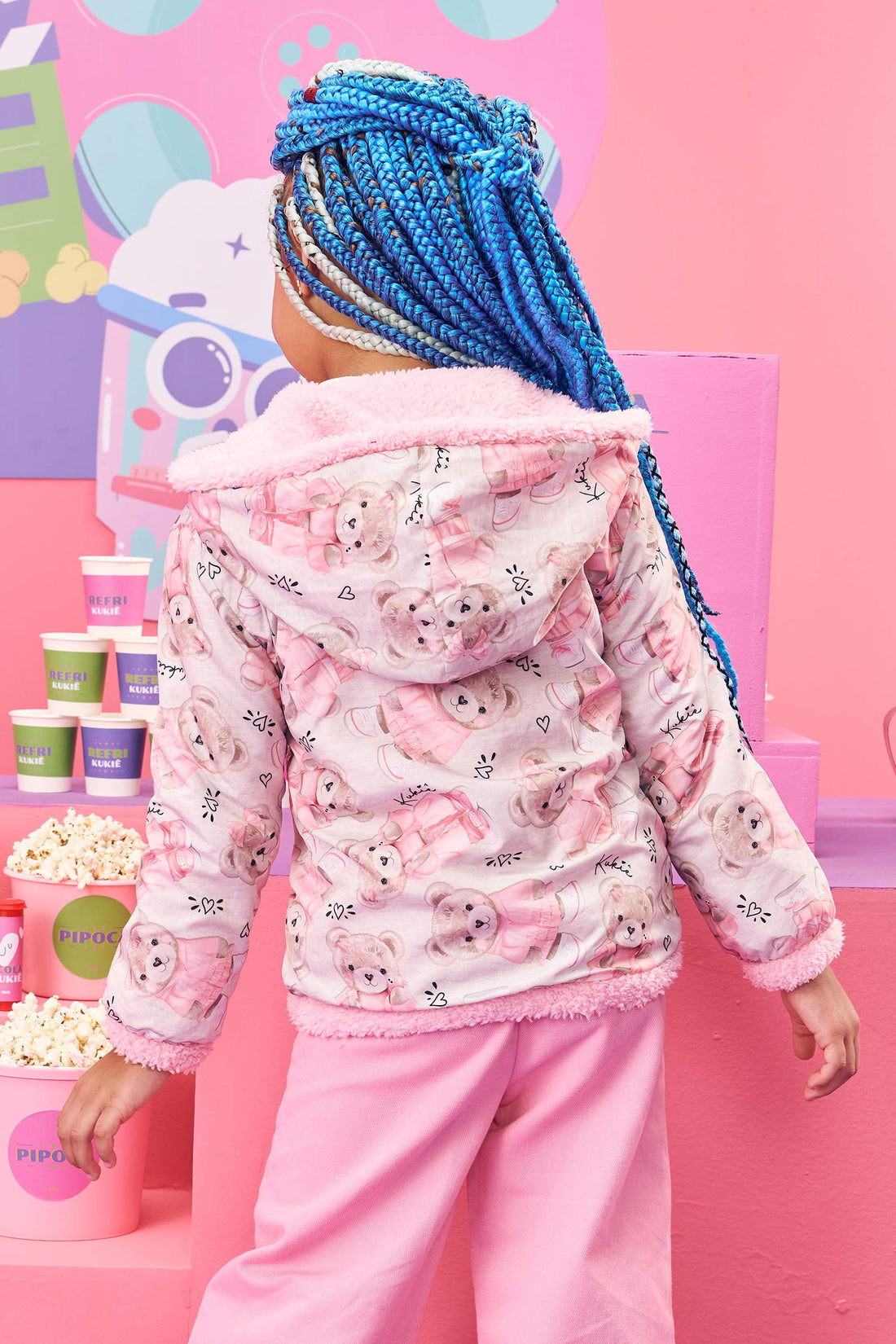 Jaqueta Infantil Kukie Inverno Puffer Ursinha