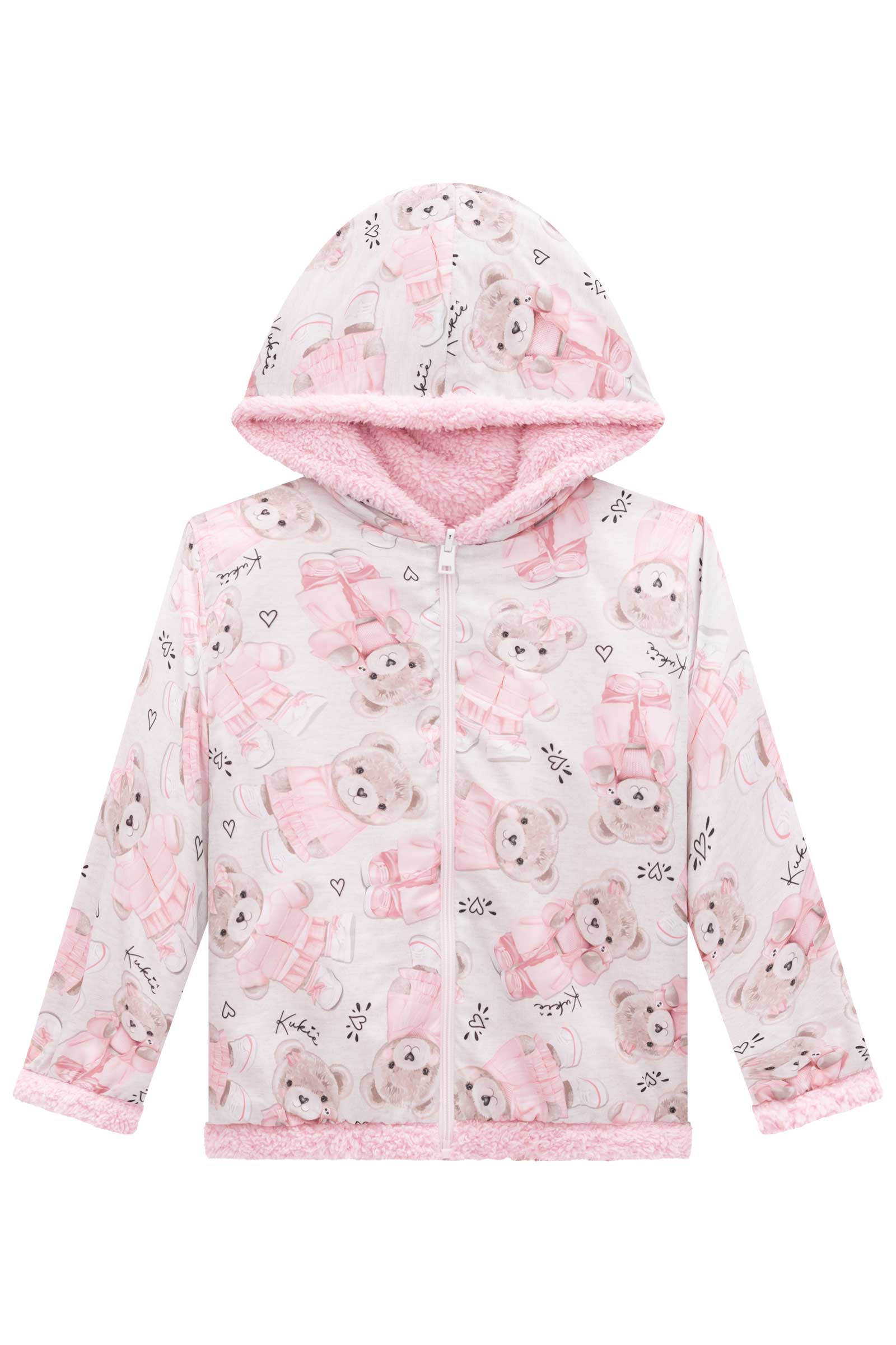 Jaqueta Infantil Kukie Inverno Puffer Ursinha
