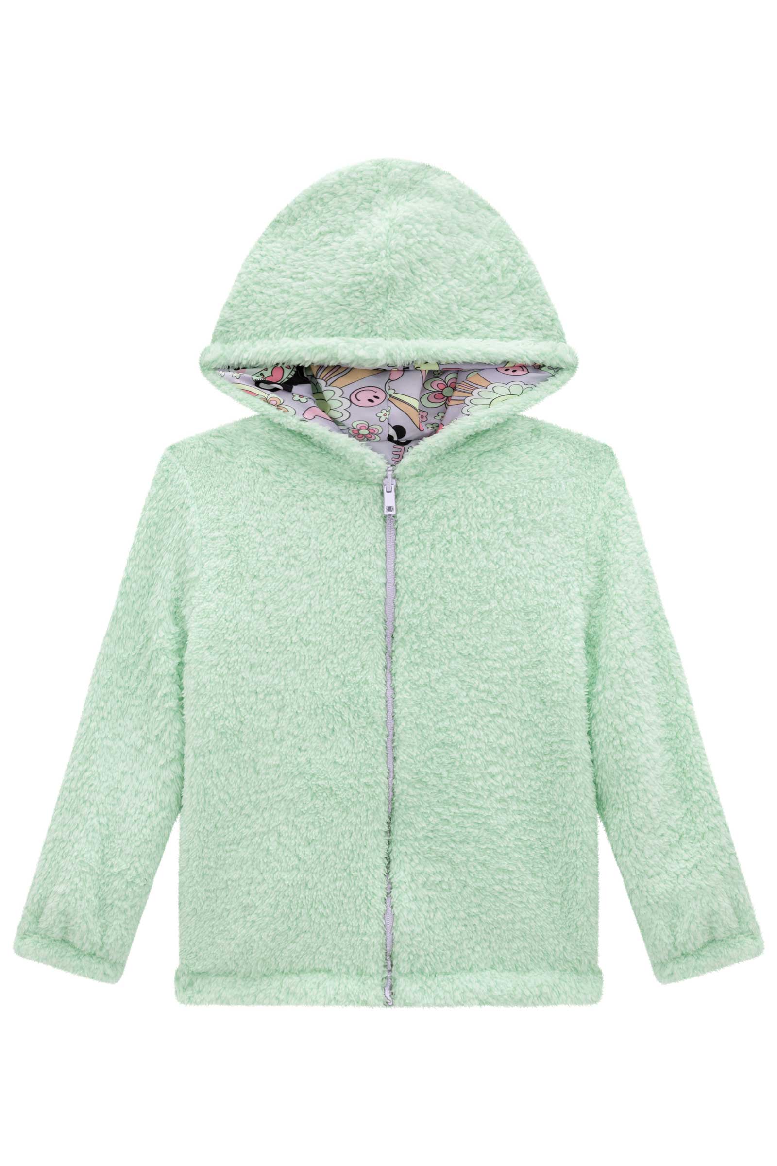 Jaqueta Infantil Kukie Inverno Puffer Panda Lilás