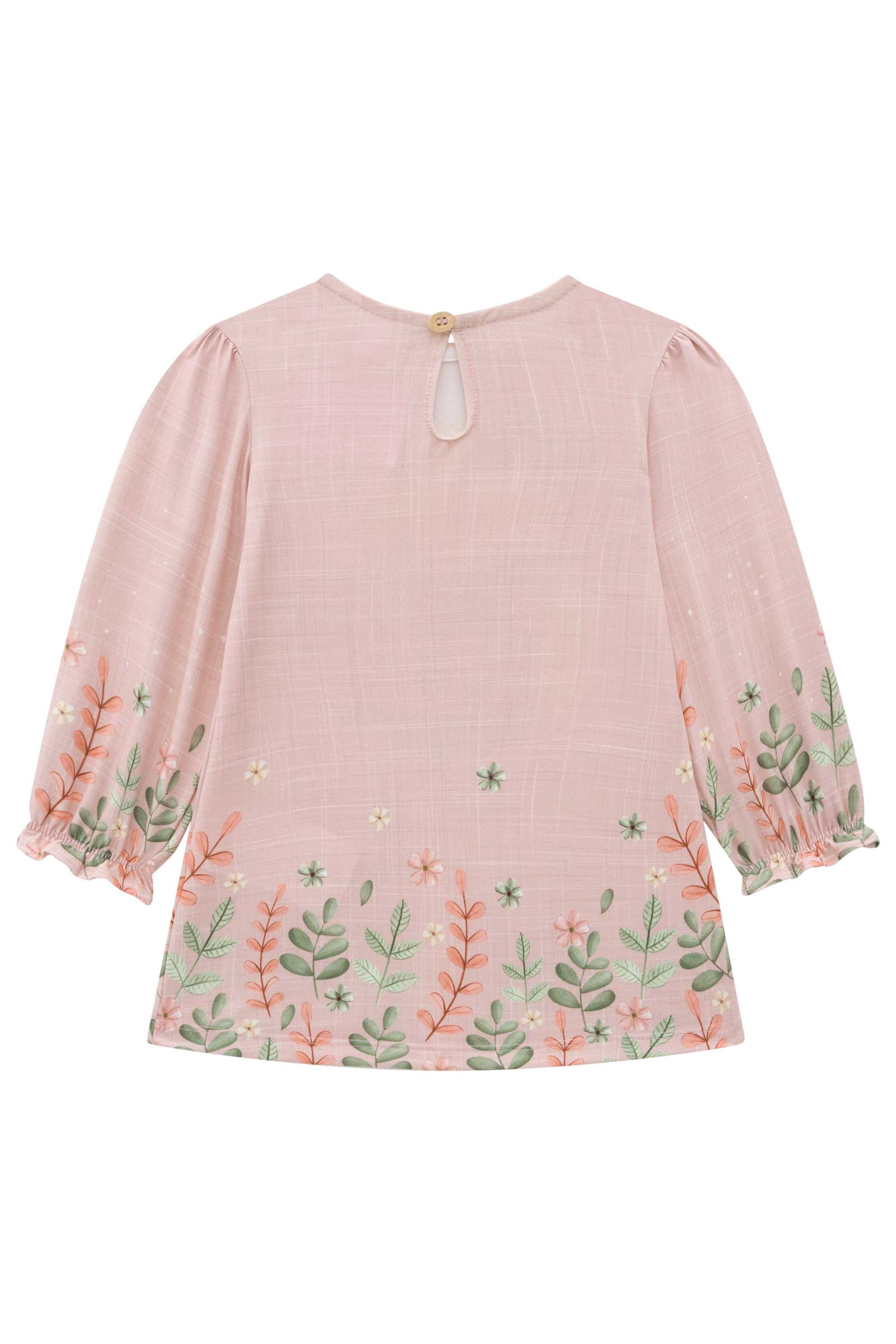 Vestido Infantil Kukie Alecrim Baby Inverno  Rosa Raposinha