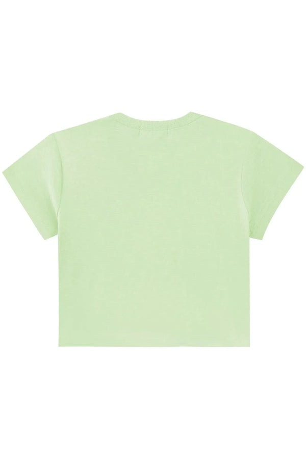 Conjunto Infantil Kukiê Verão com Shorts Off White e Blusa Verde Abacaxi Musical