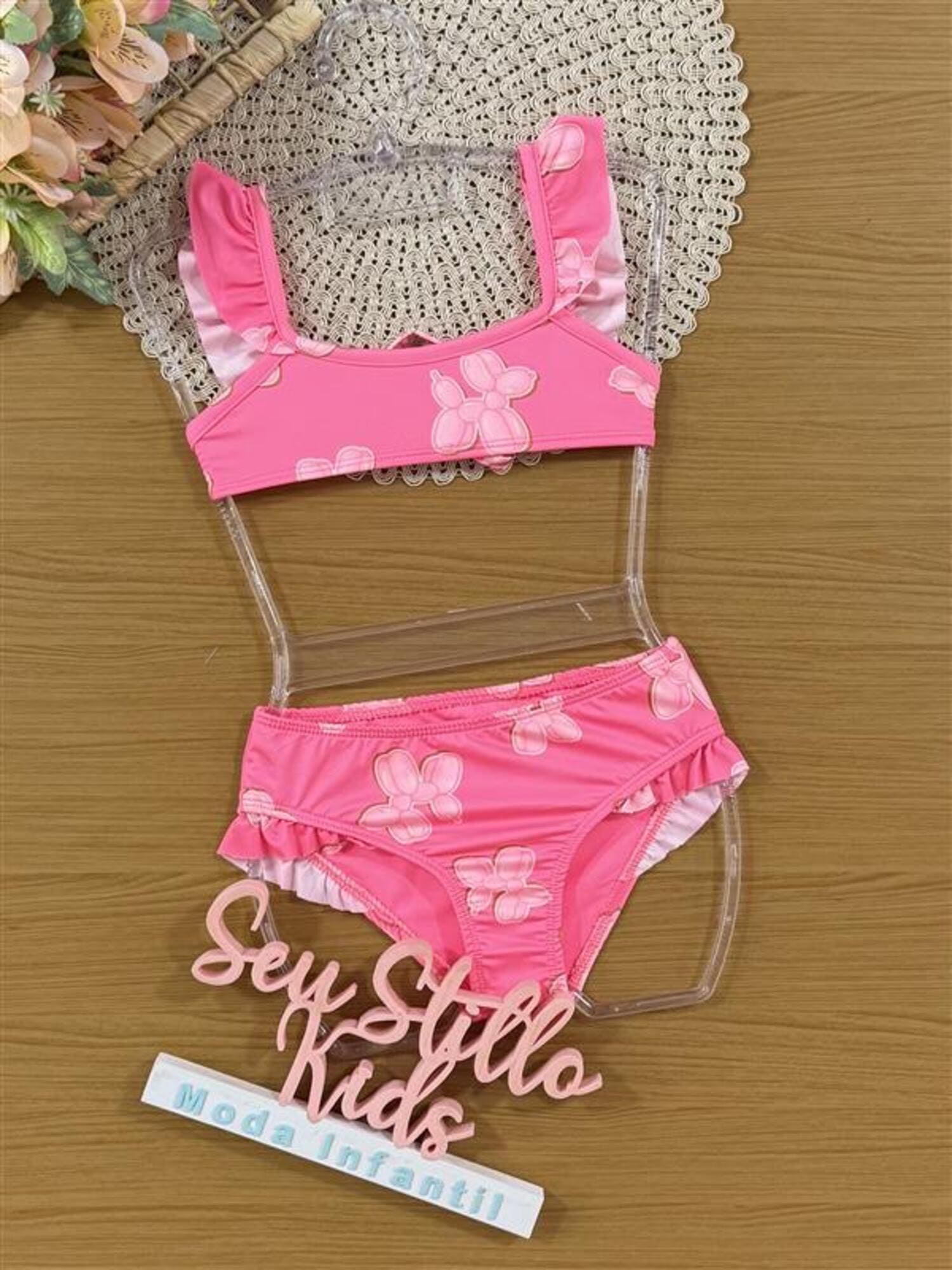 Biquíni Infantil Cinti Verão Rosa Bexiga