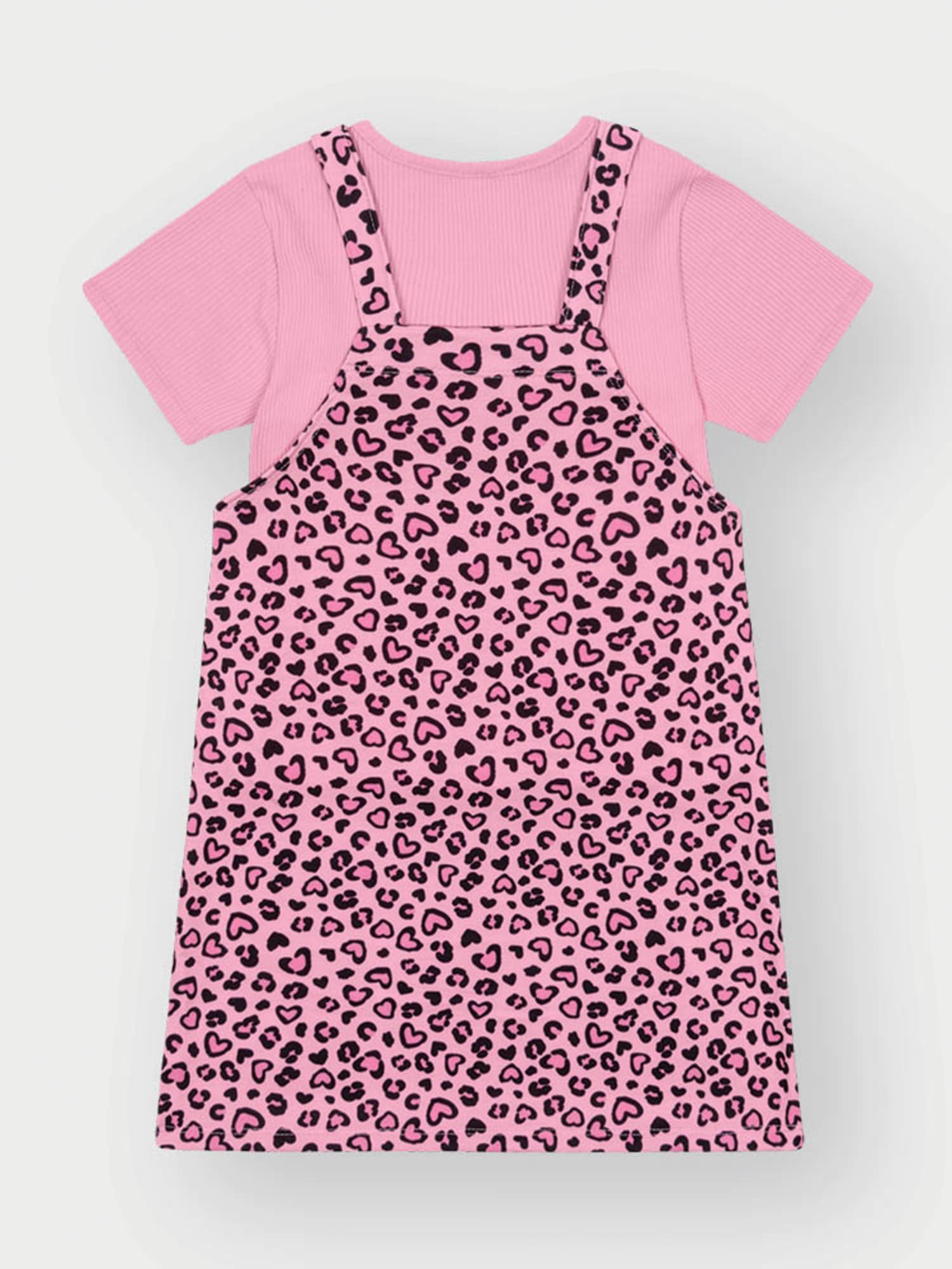 Salopete Infantil Cinti com Blusa Rosa Cachorrinha