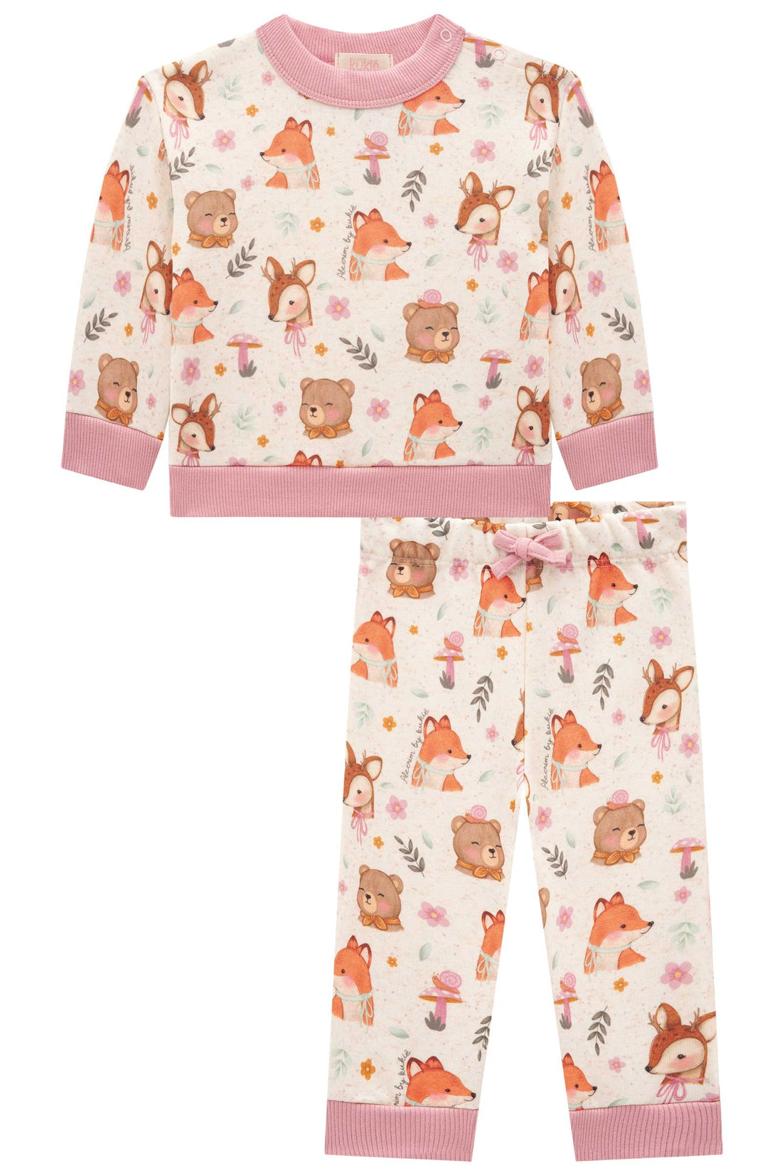 Conjunto Infantil Kukie Baby Inverno com Calça e Blusão Animais Zoo