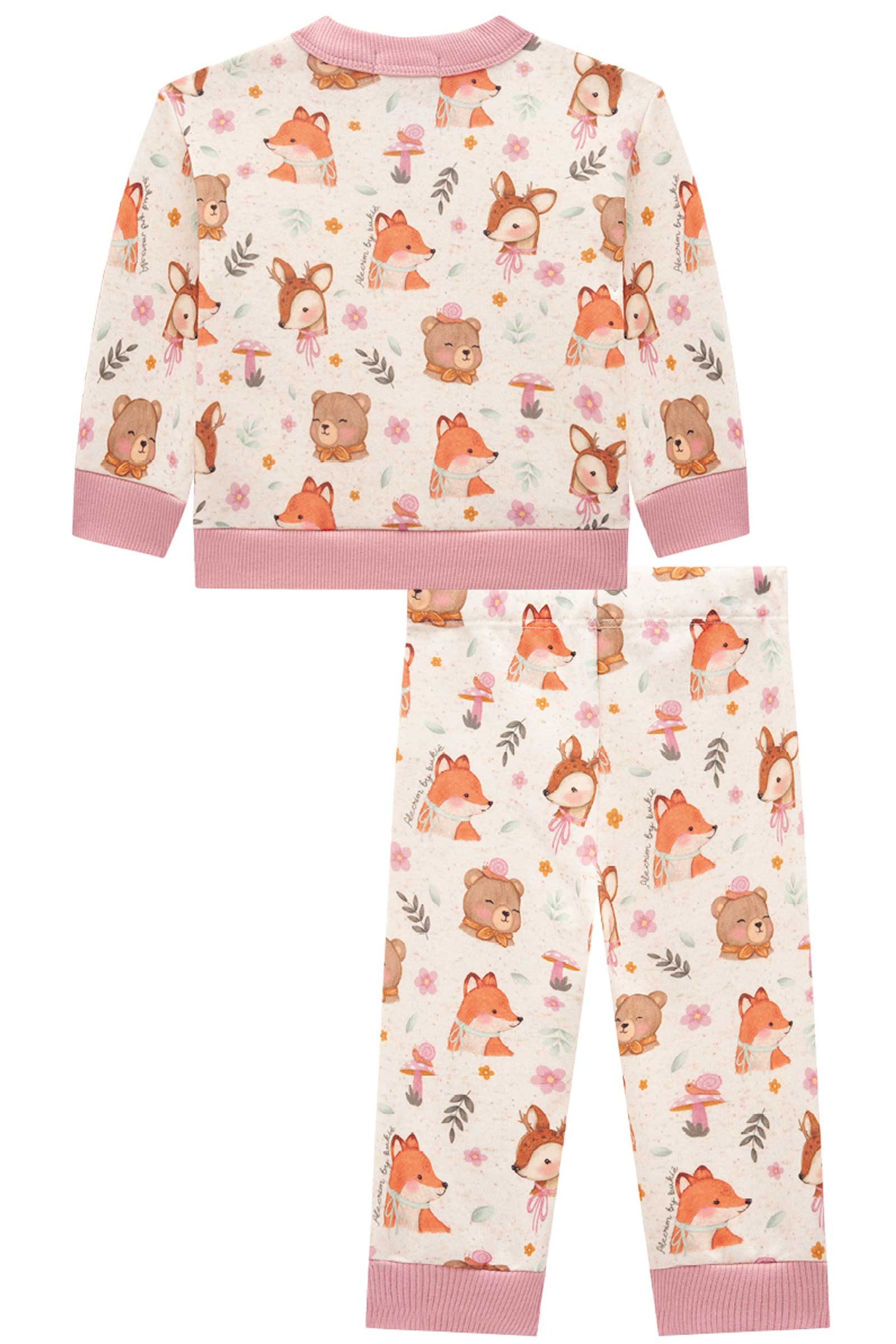 Conjunto Infantil Kukie Baby Inverno com Calça e Blusão Animais Zoo