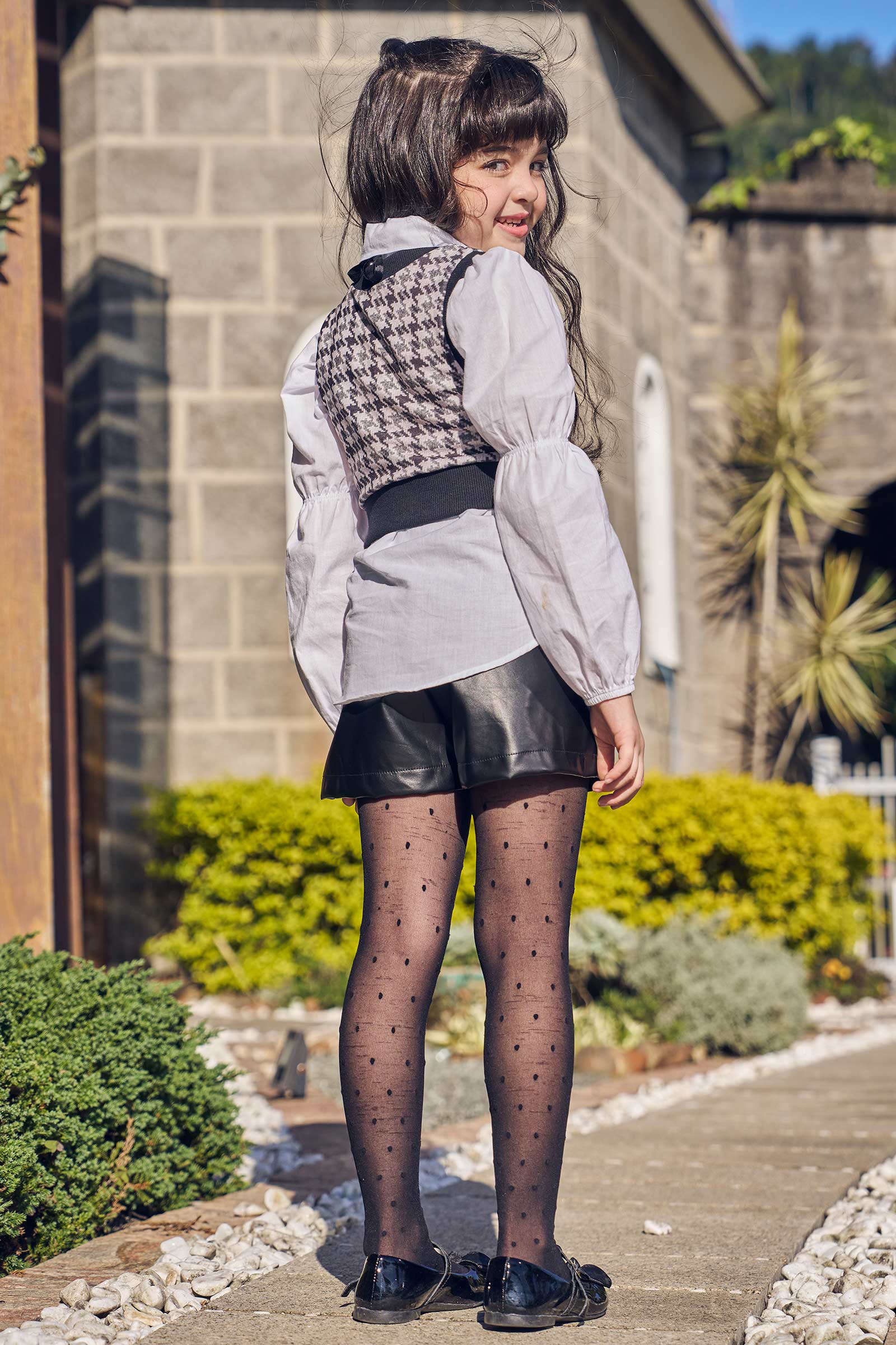 Conjunto Infantil Kukie Inverno Shorts Blusa Manga Longa e Colete