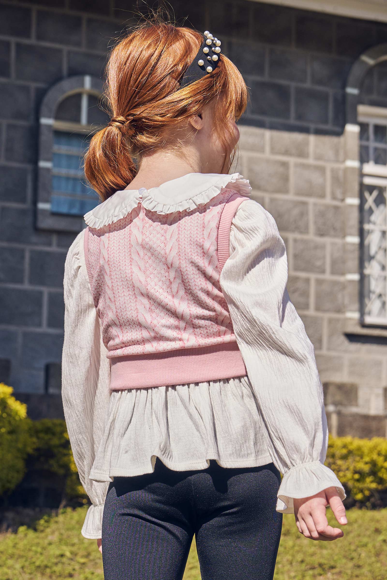 Conjunto Infantil Kukie Inverno Calça e Blusa com Colete Rosa