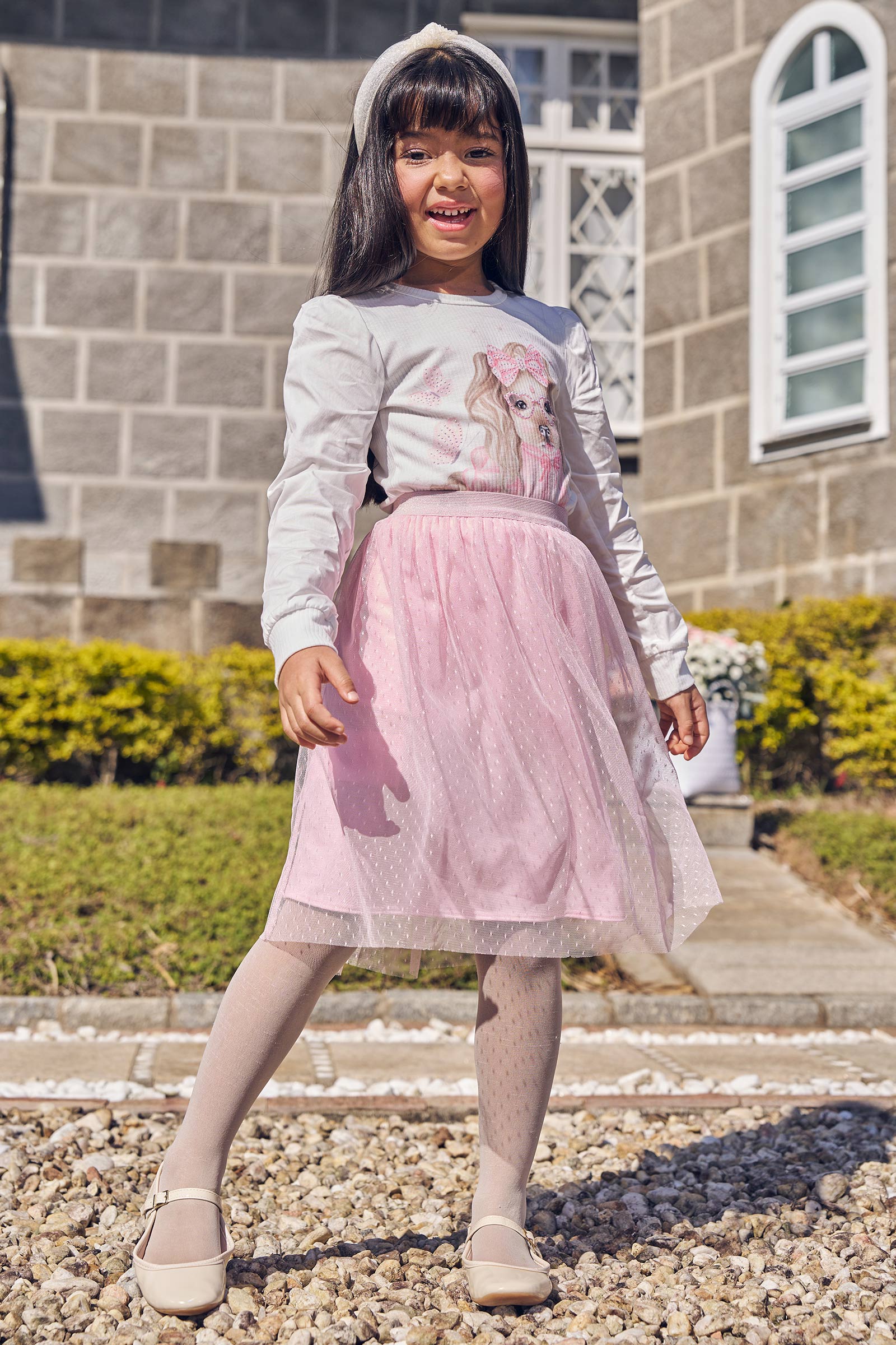 Conjunto Infantil Kukie Inverno Saia e Blusa Cachorrinha