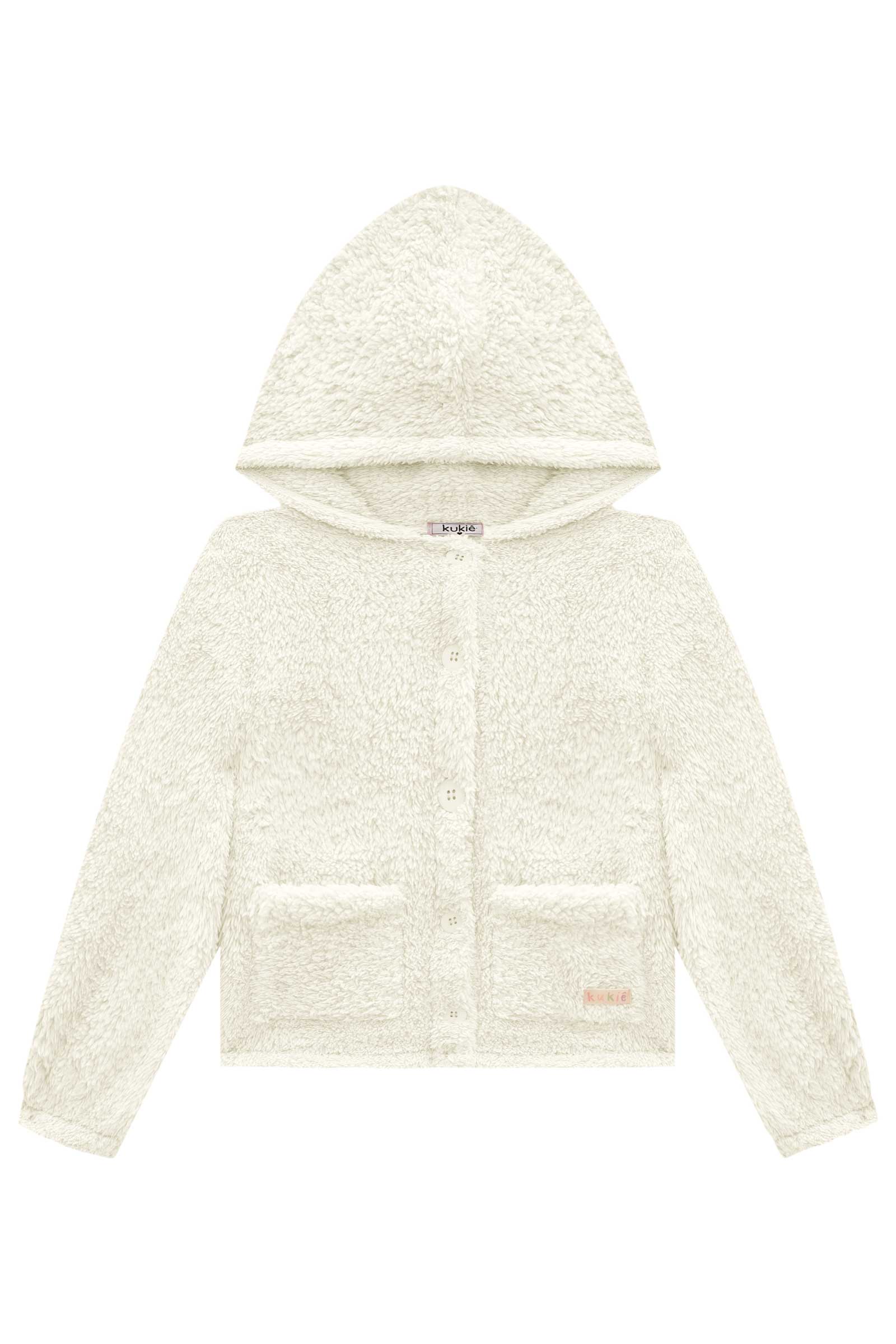 Jaqueta Infantil Kukie Inverno Teddy Branca