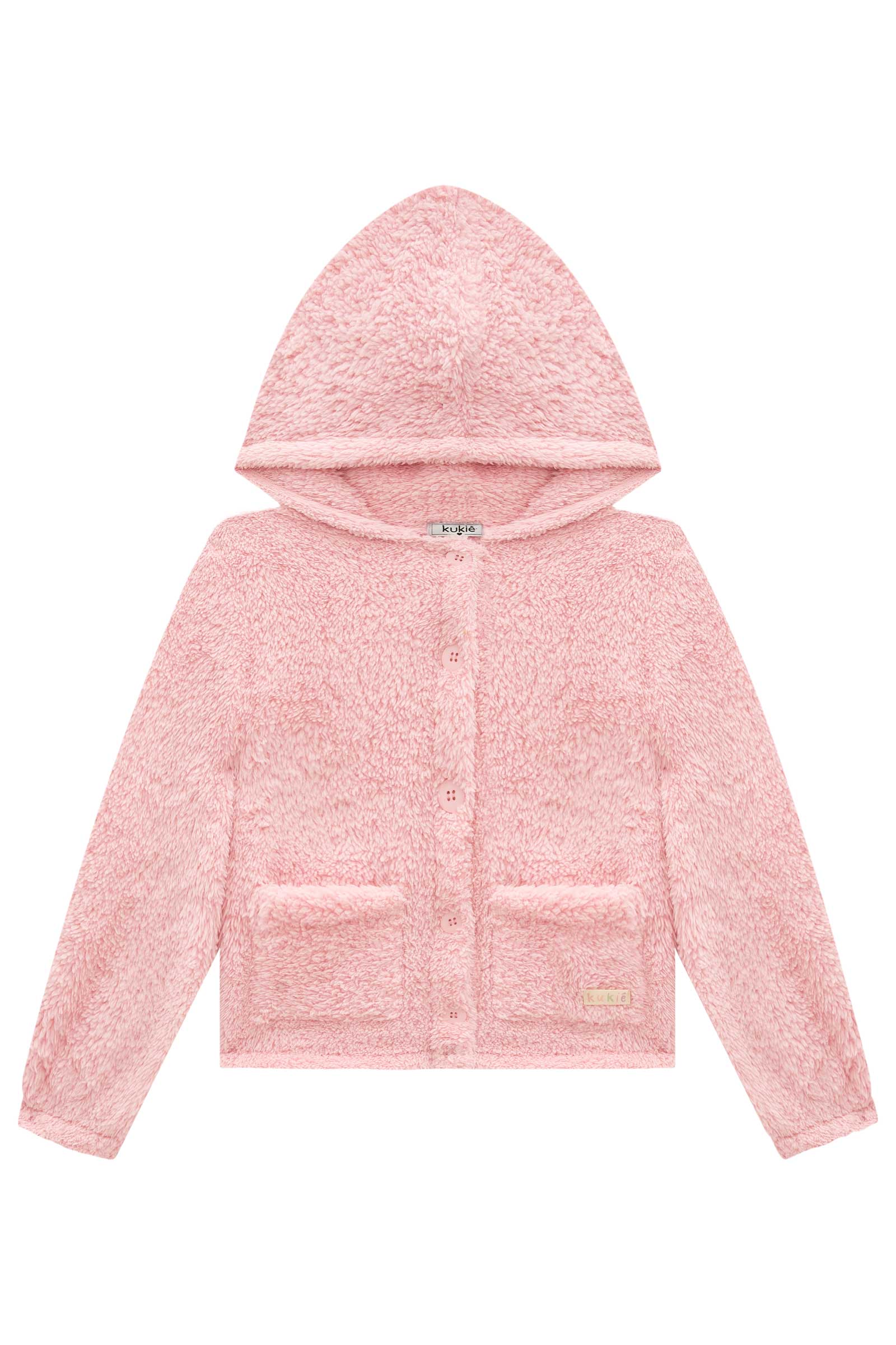 Jaqueta Infantil Kukie Inverno Teddy Rosa