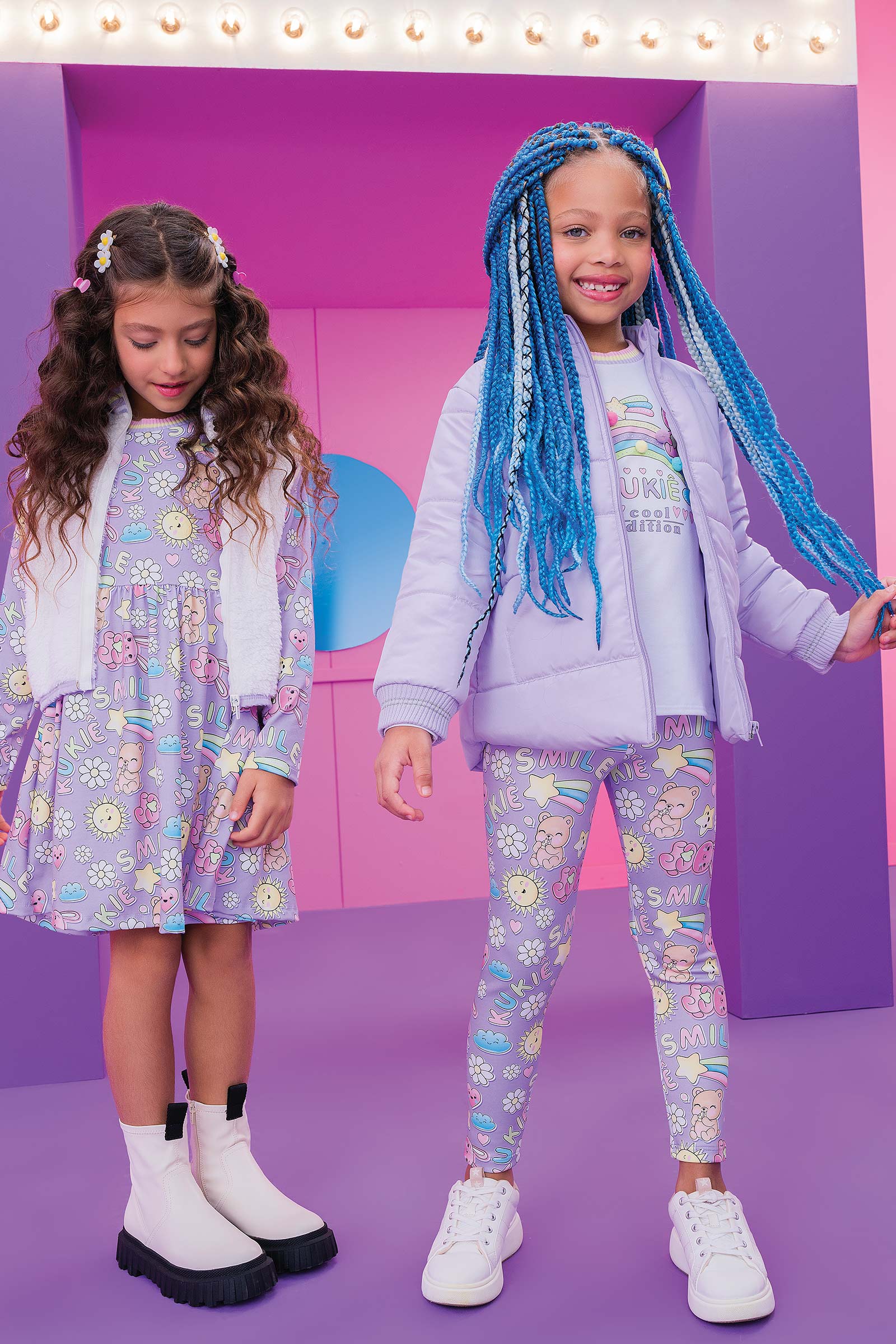 Conjunto Infantil Kukie Inverno Calça e Blusa Arco-Íris
