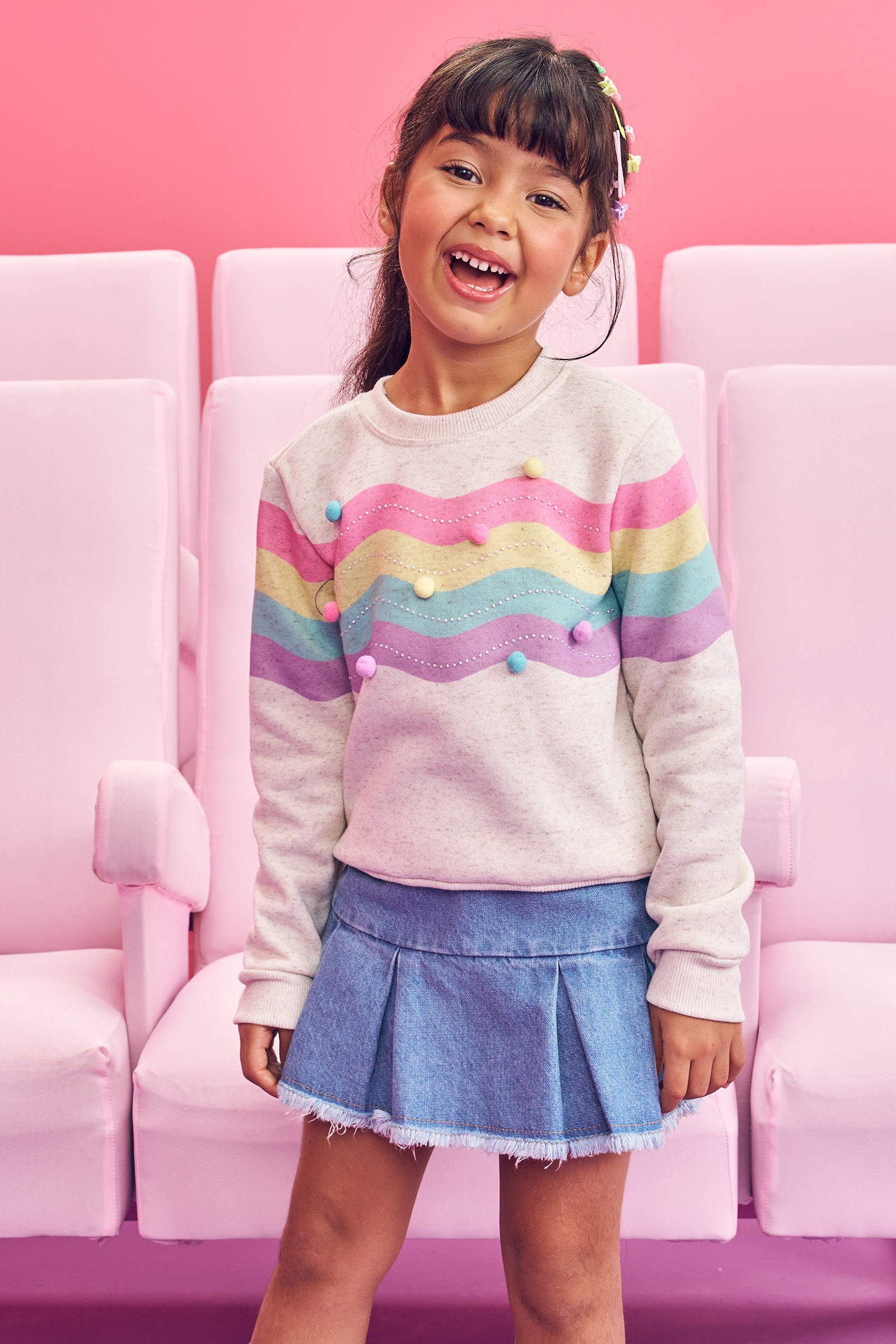 Moletom Infantil Kukie Inverno Flanelado Listras Coloridas