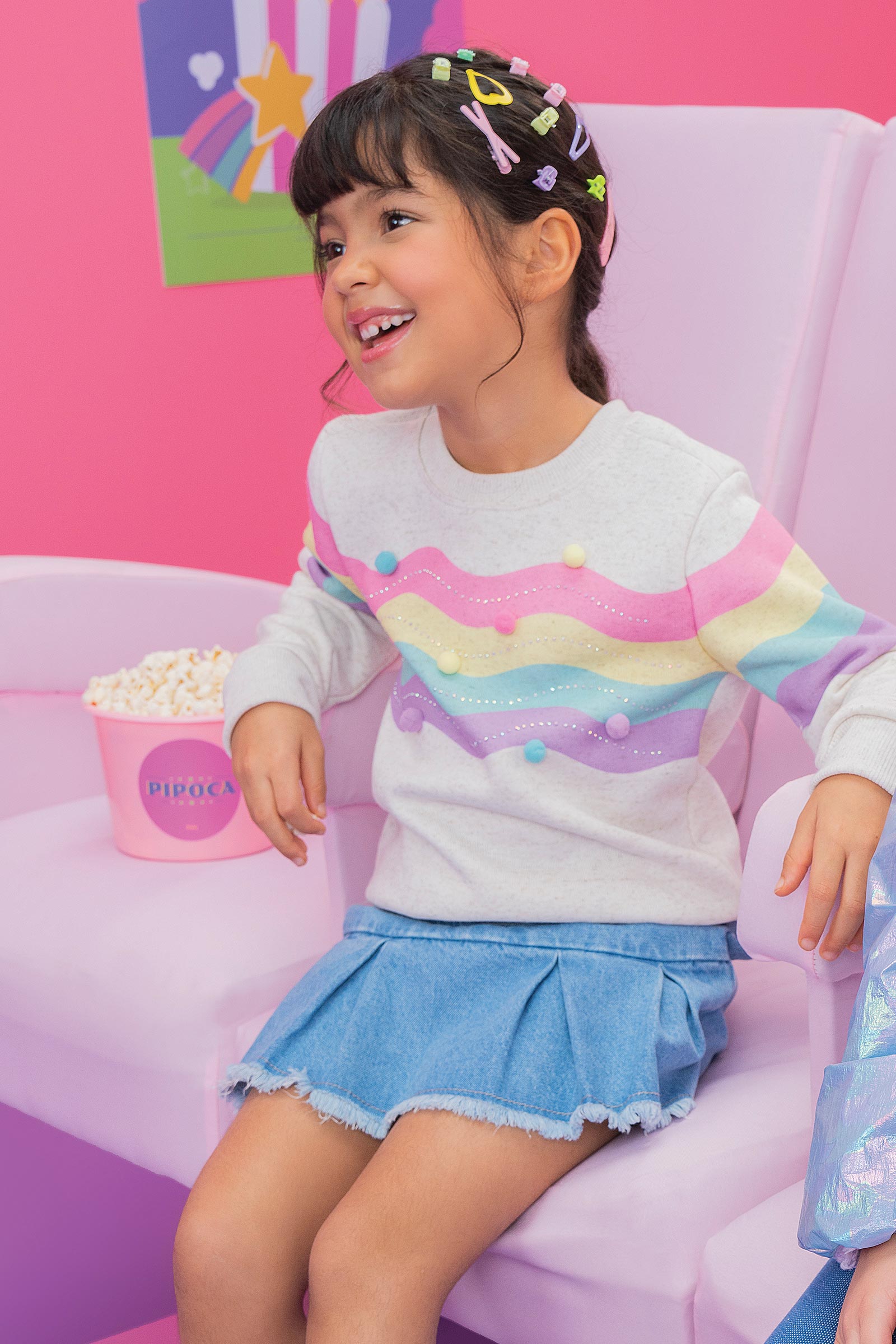 Moletom Infantil Kukie Inverno Flanelado Listras Coloridas