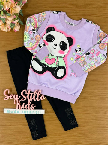 Conjunto Infantil Kukie Inverno Calça e Blusão Panda
