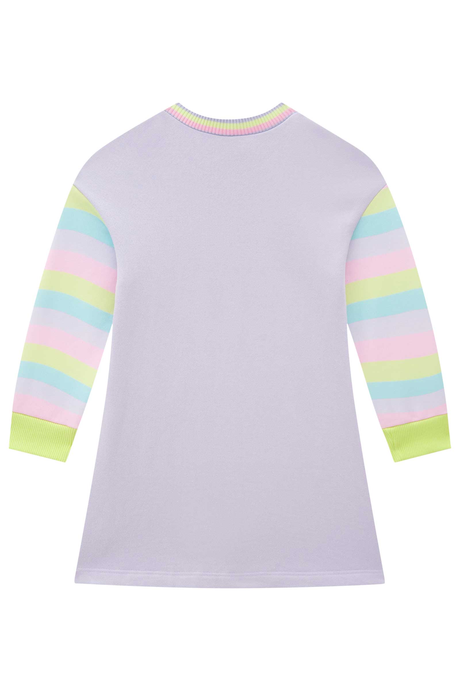 Vestido Infantil Kukie Inverno Moletom Ursinho Lilás