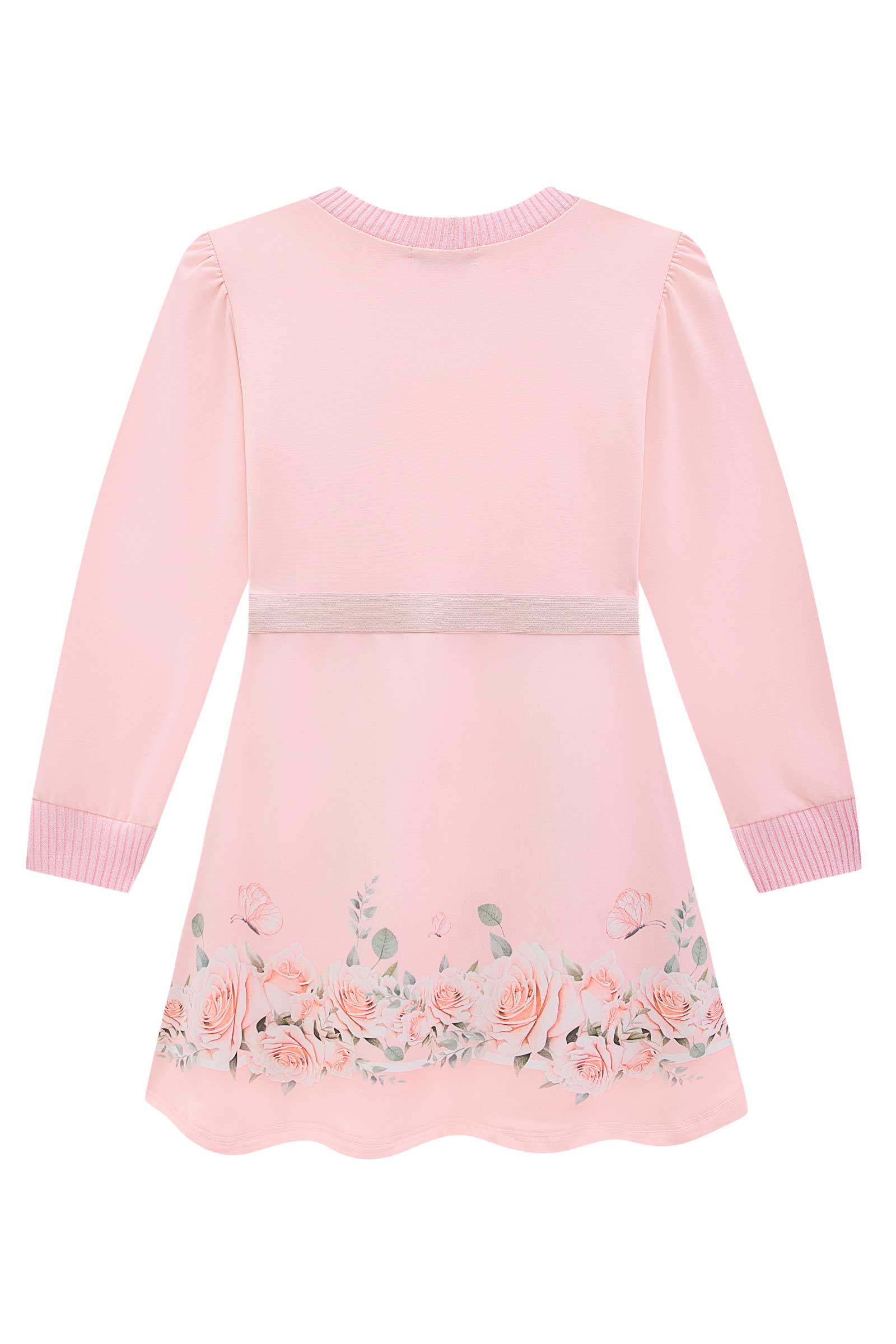Vestido Infantil Kukie Inverno Rosa Gatinha