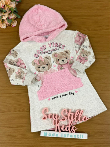 Vestido Infantil Kukie Inverno Ursinhos
