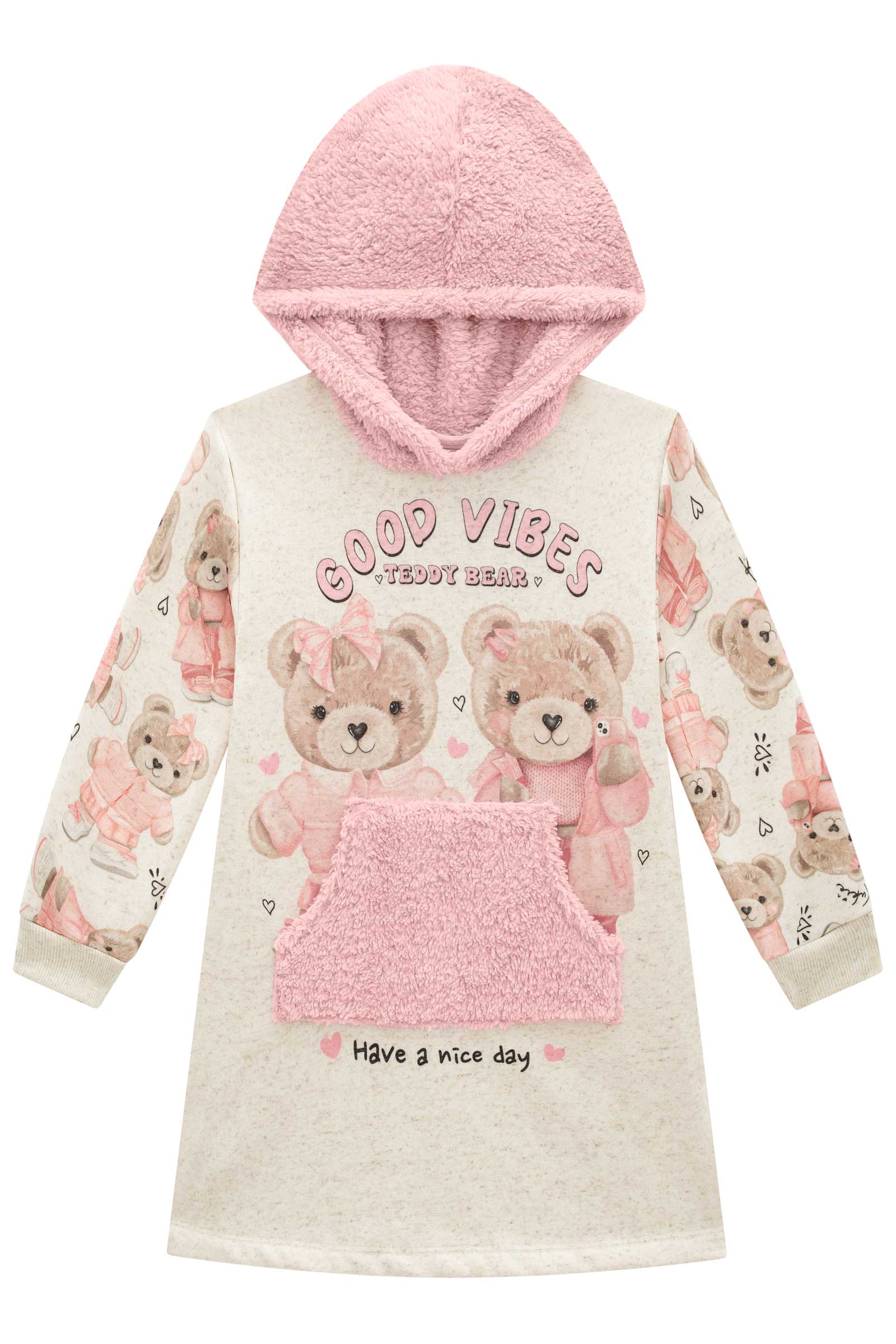 Vestido Infantil Kukie Inverno Ursinhos