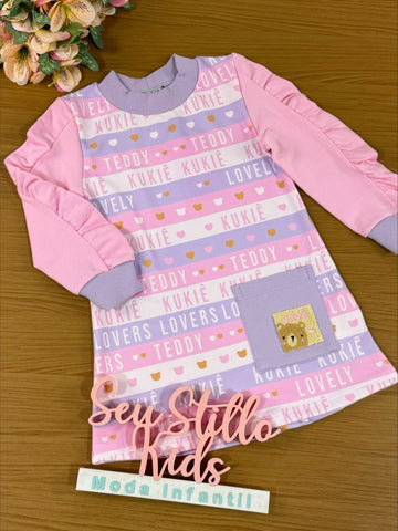 Vestido Infantil Kukie Inverno Colors Lovely