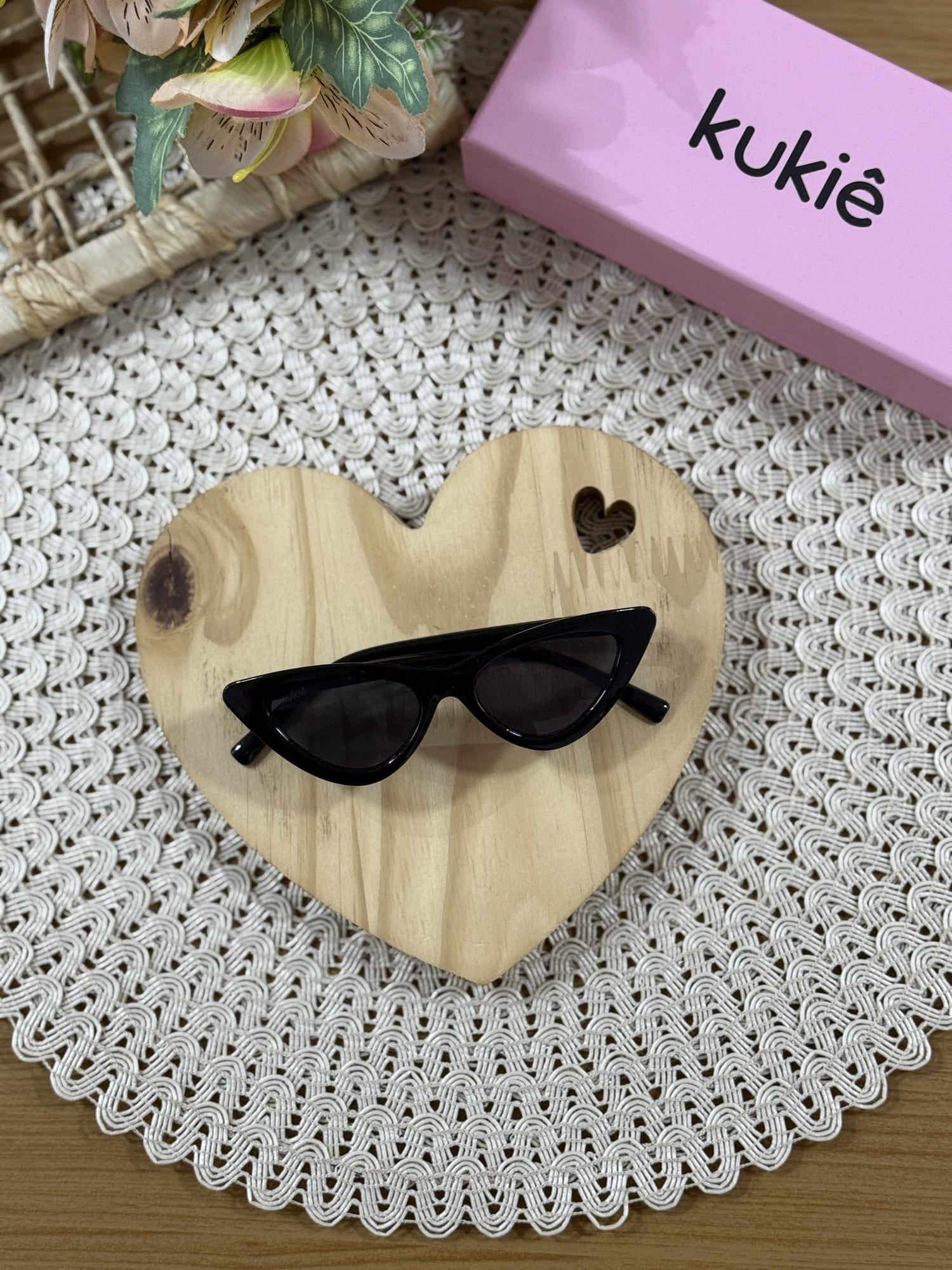 Óculos de Sol Infantil Kukiê Verão Preto Gatinho