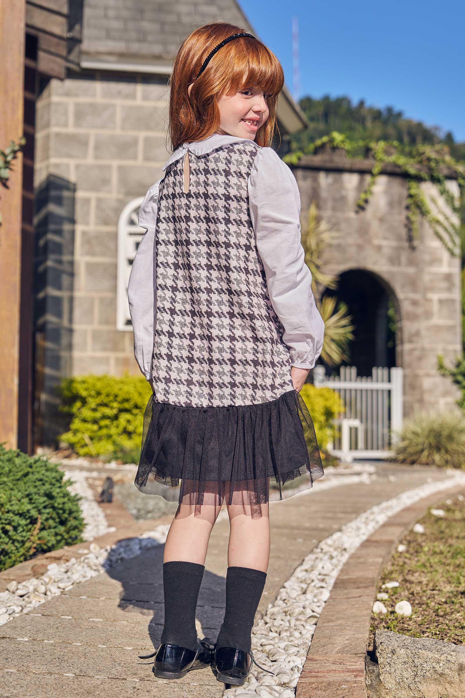 Vestido Infantil Kukie Inverno Crochê 3D