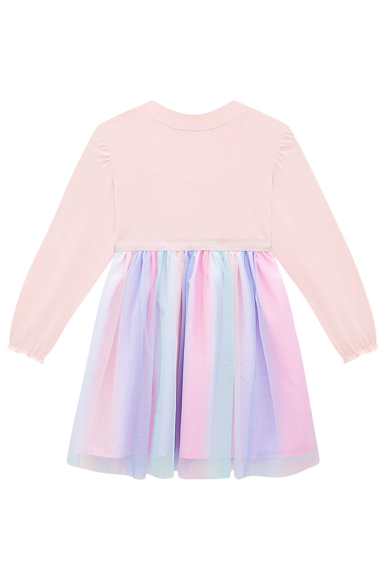 Vestido Infantil Kukie Inverno Colors com Tule