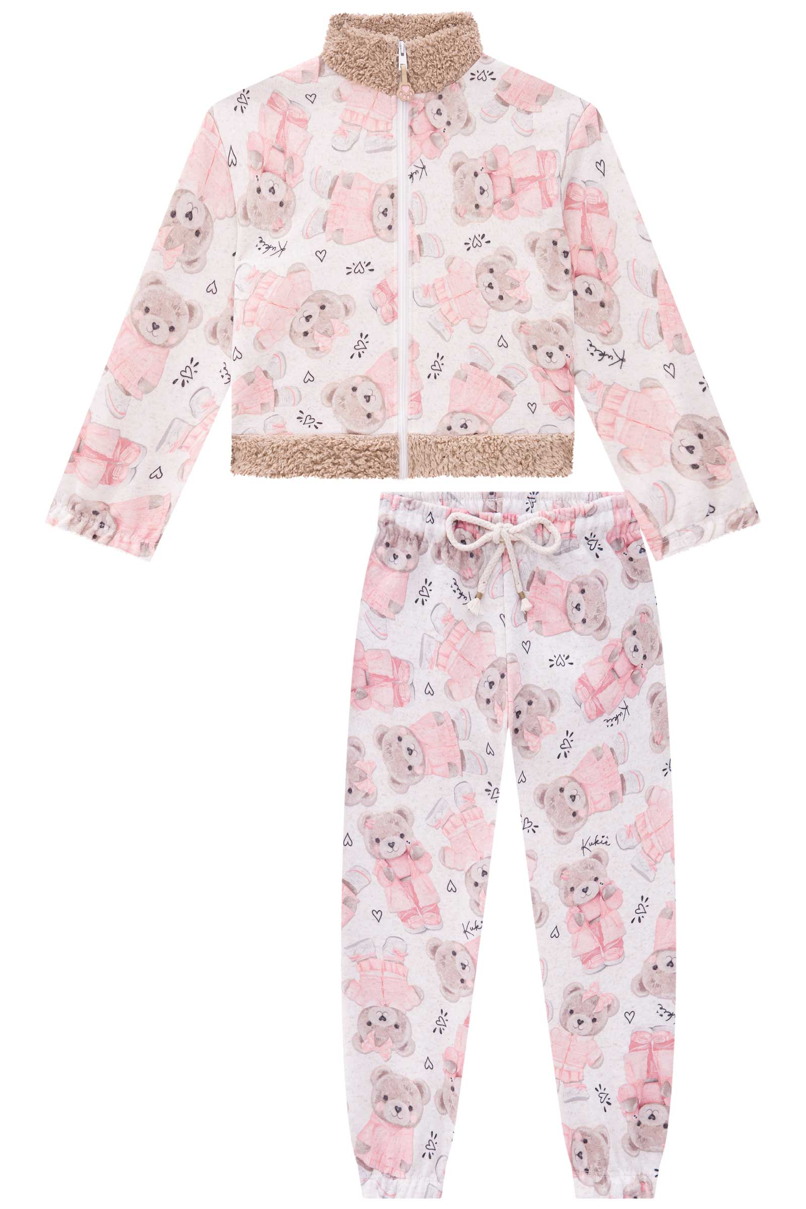 Conjunto Infantil Kukie Inverno Calça e Jaqueta Ursinhos