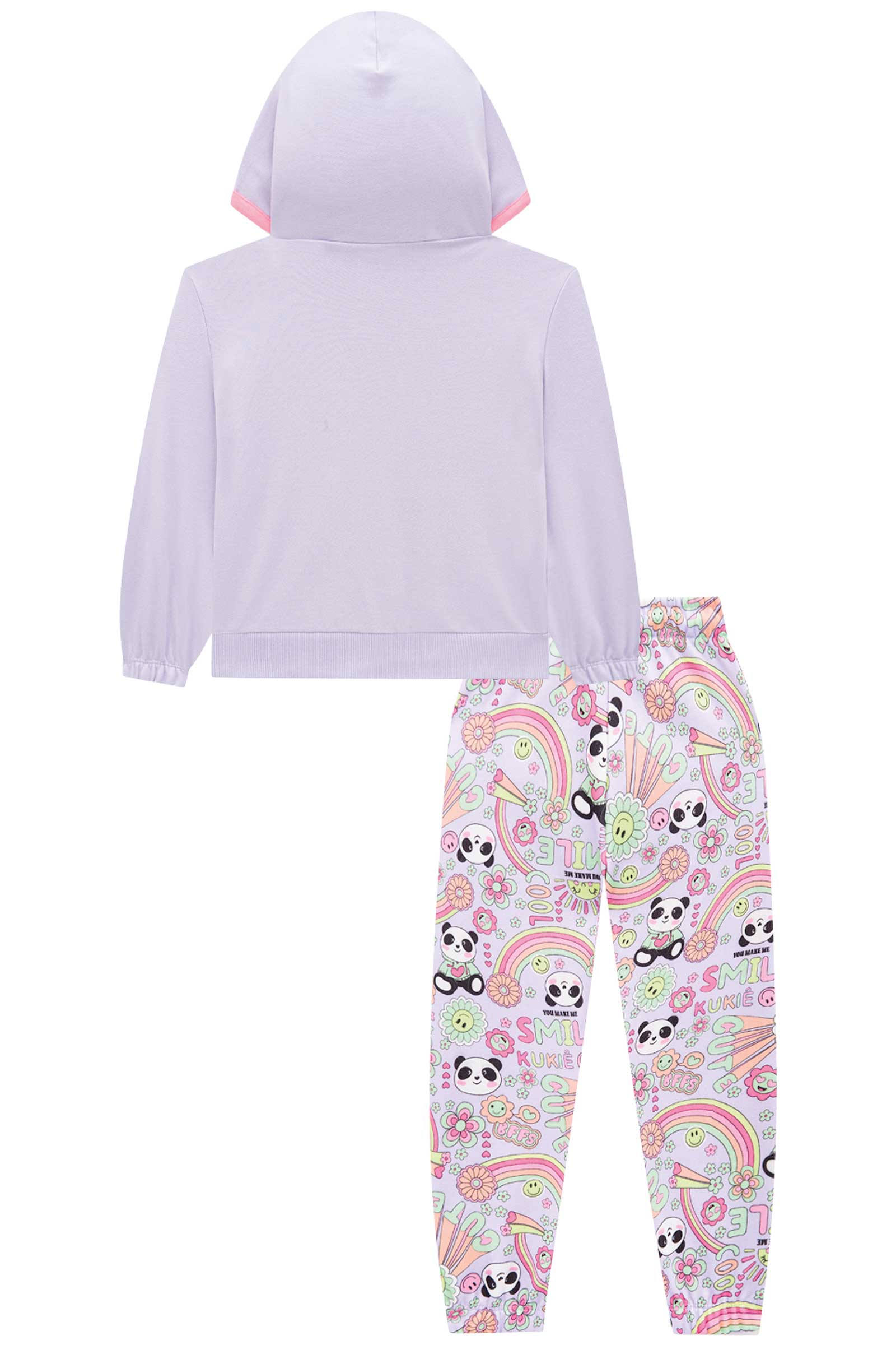 Conjunto Infantil Kukie Inverno Calça e Jaqueta Lilás Diversão