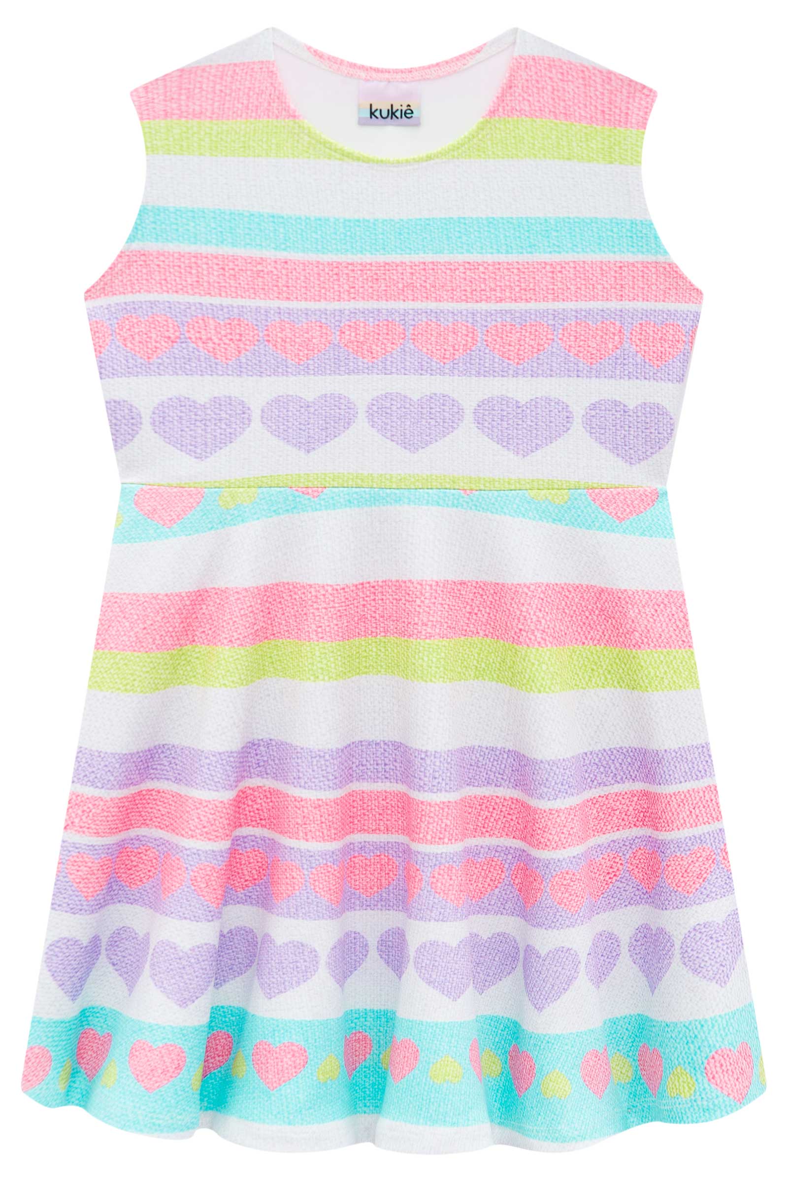 Vestido Infantil Kukie Inverno Coração com Sobreposição em Tule