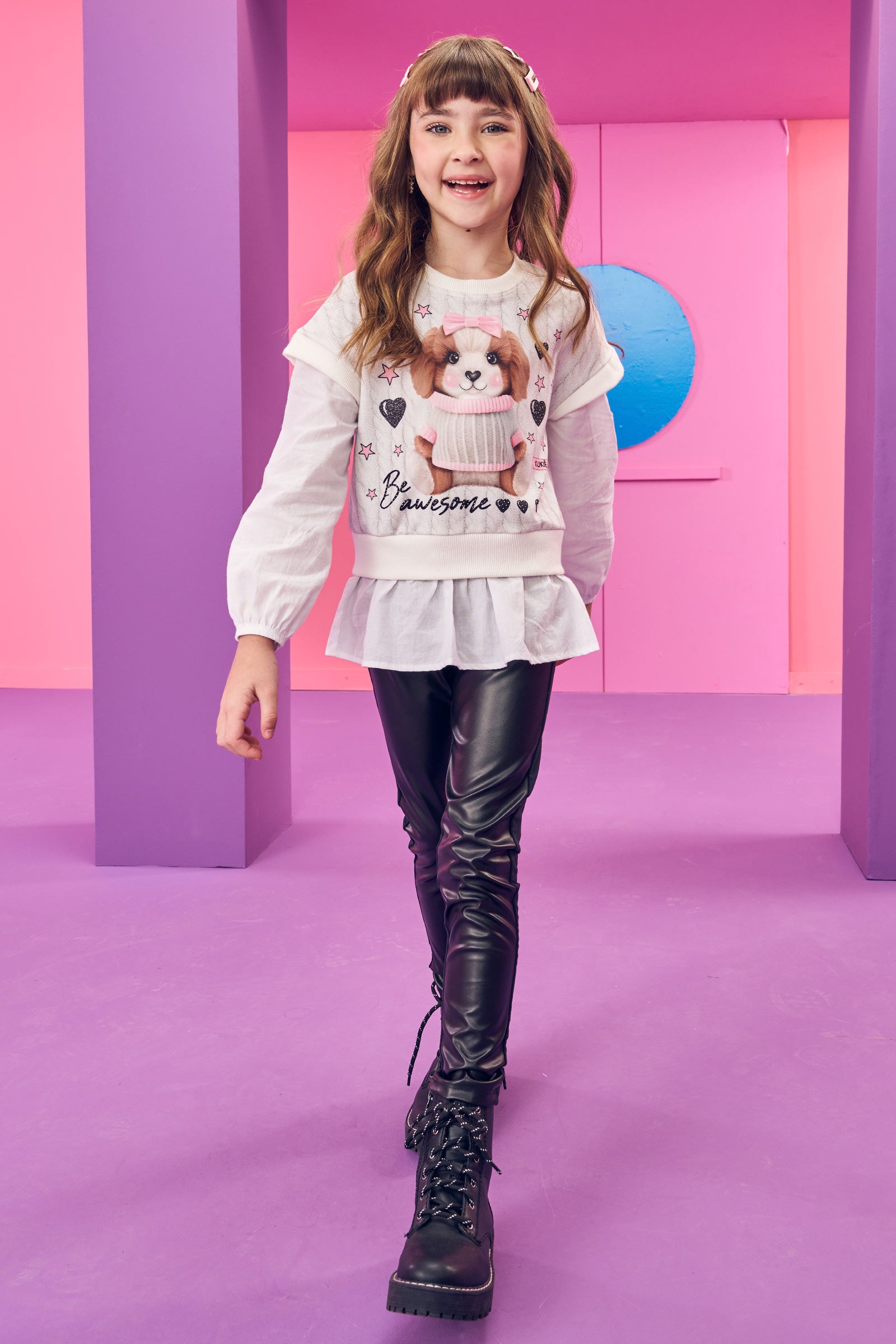 Conjunto Infantil Kukie Inverno Calça e Blusa Cachorrinha