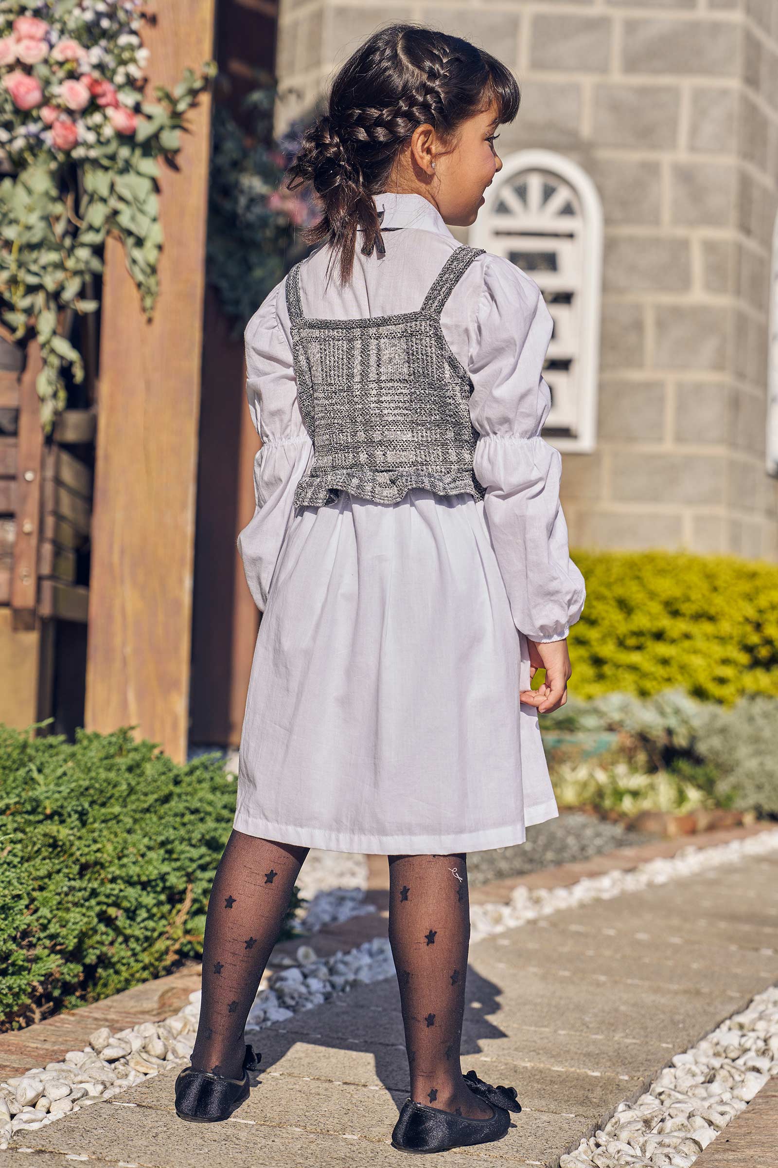 Vestido Infantil Kukie Inverno Com Colete
