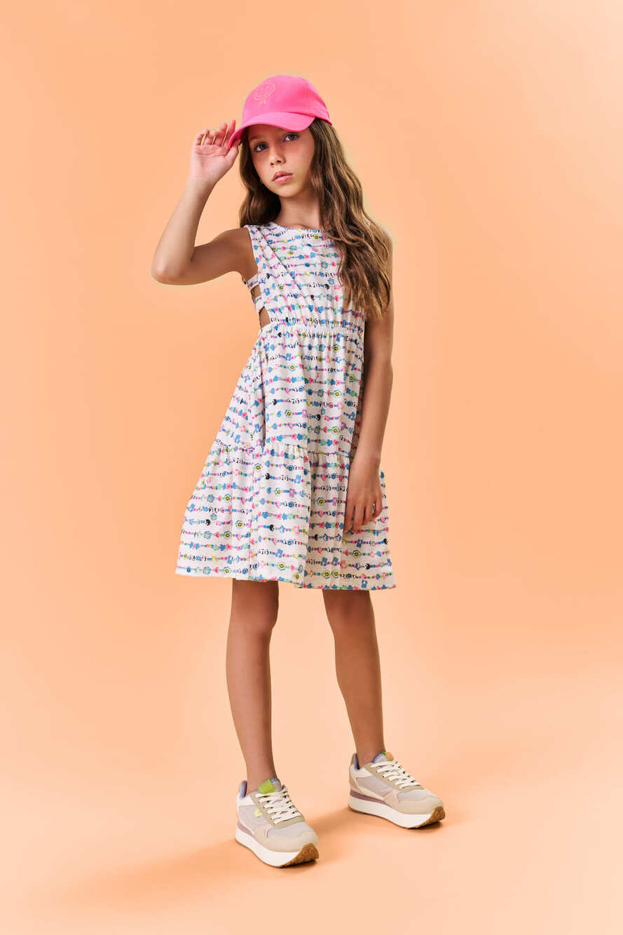 Vestido Infantil Catavento Verão Miçanga