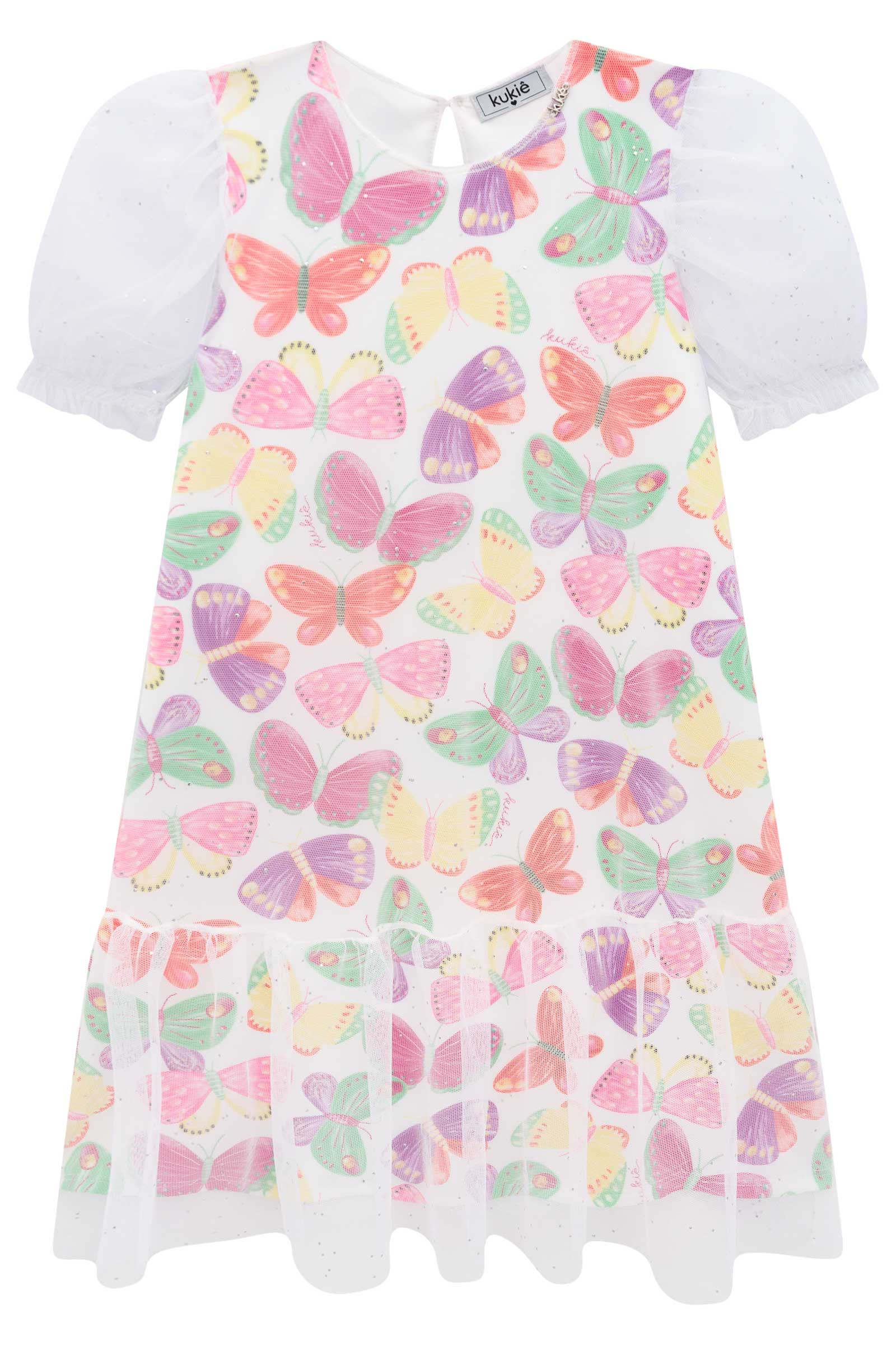 Vestido Infantil Kukie Tropical Borboletas