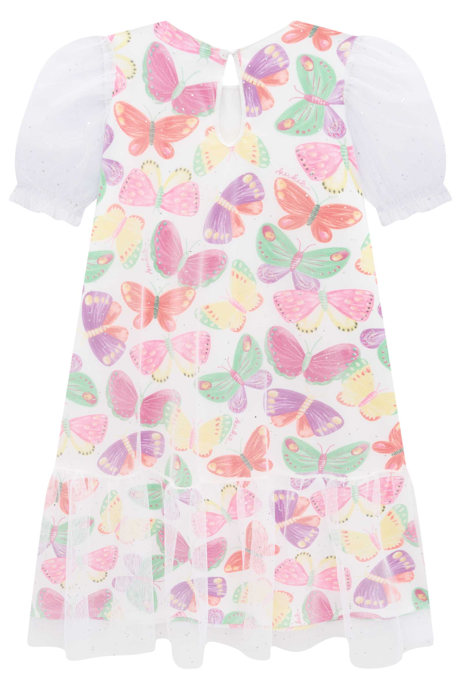 Vestido Infantil Kukie Tropical Borboletas
