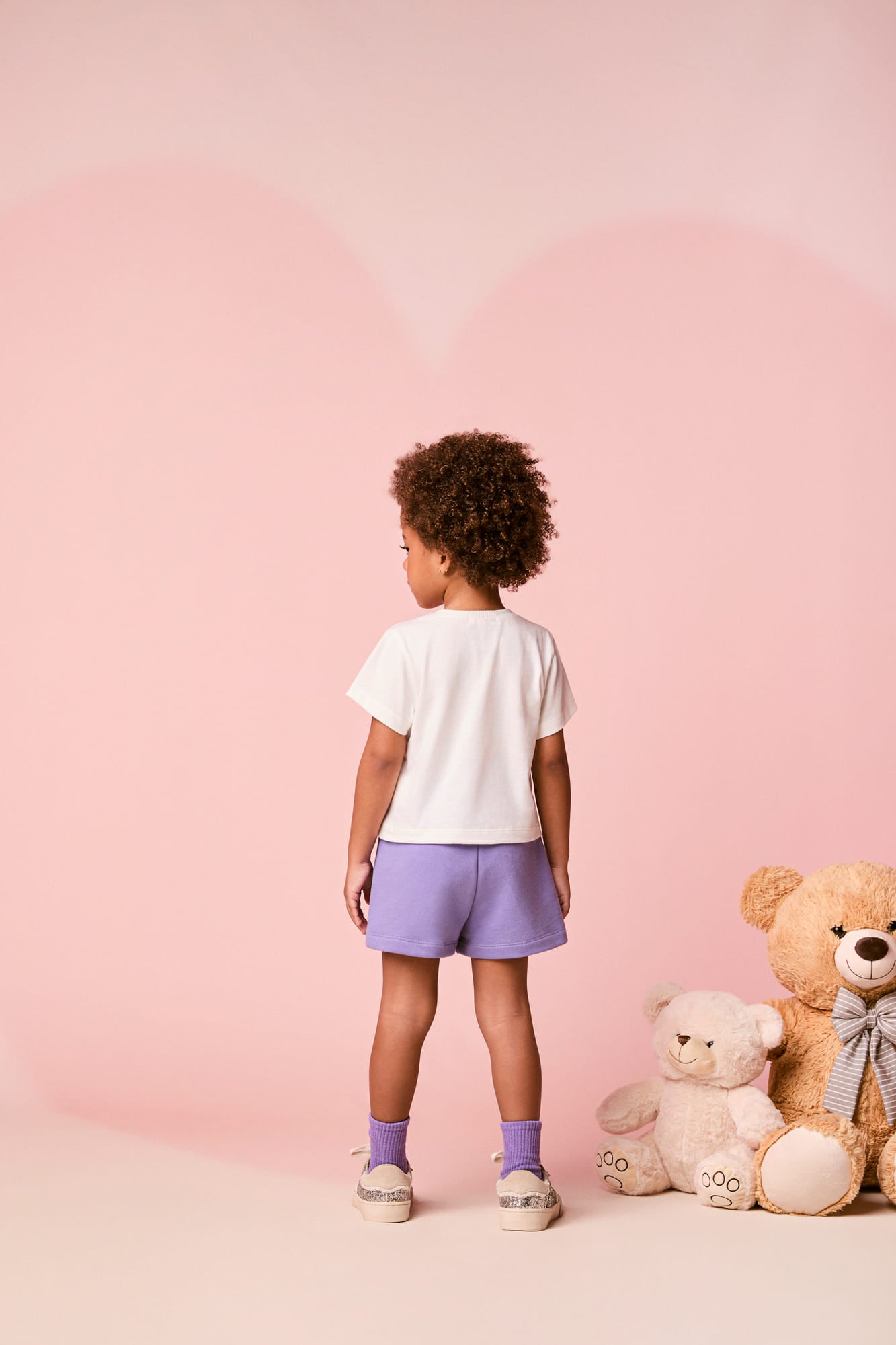 Conjunto Infantil Momi Inverno com Shorts Saia Lilás e Blusa Manga Curta Hello Kitty Love