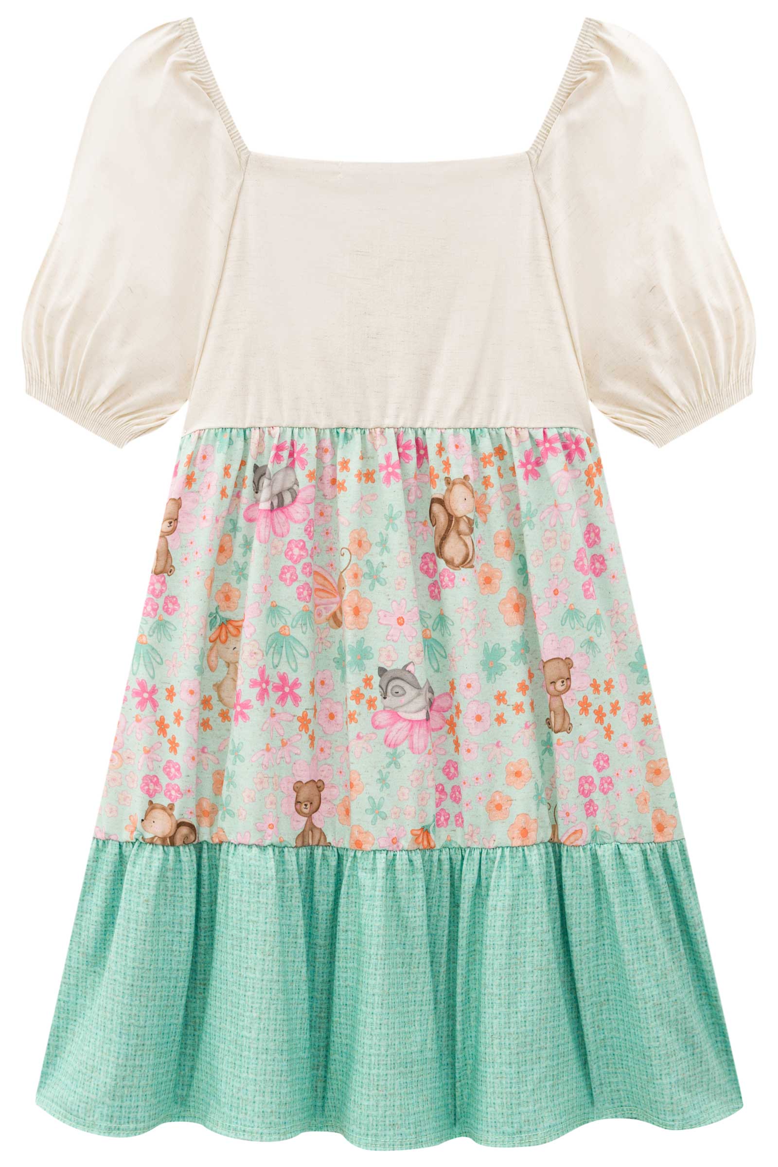 Vestido Infantil Kukie Tropical Animais