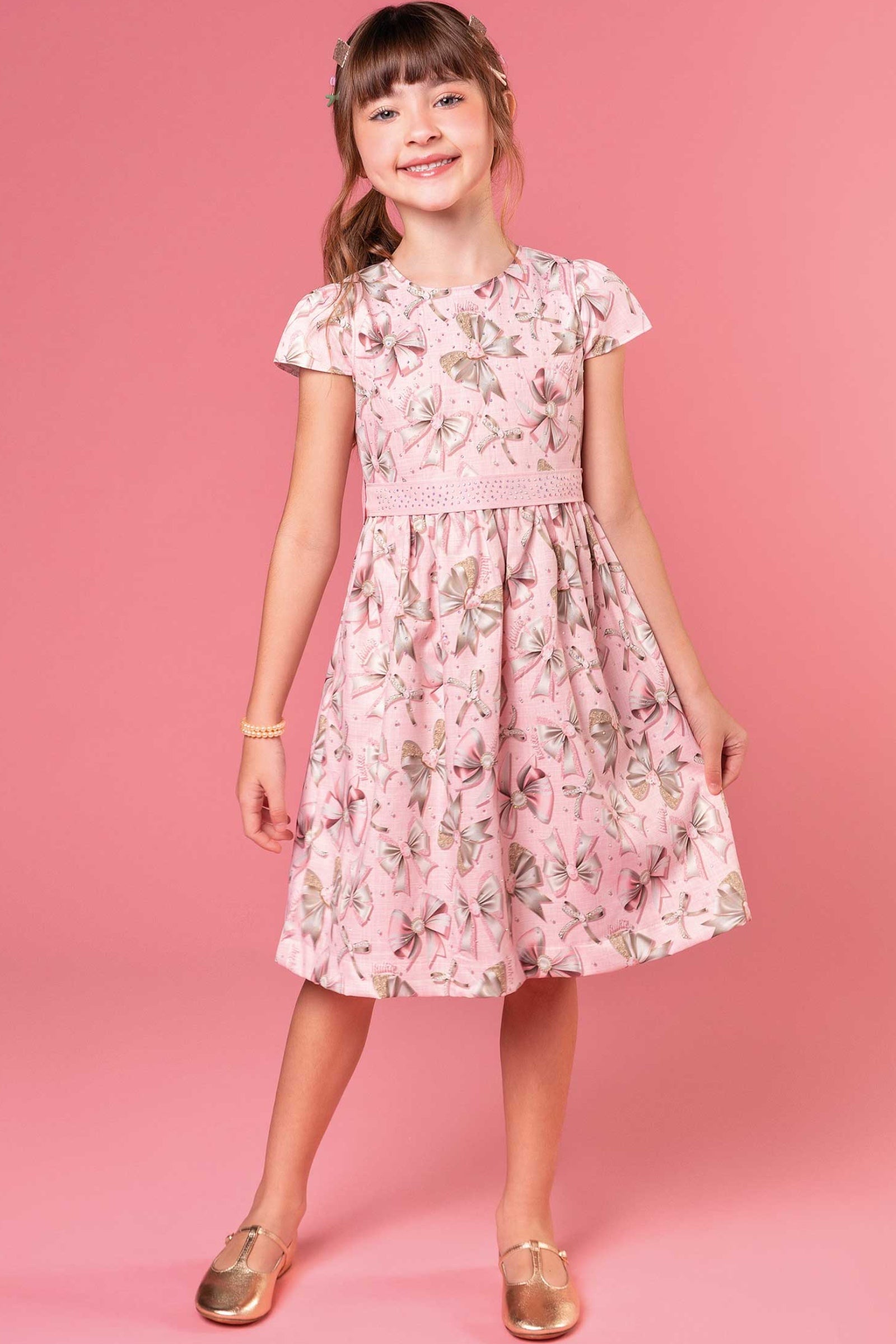 Vestido Infantil Kukie Inverno Tropical Lacinhos