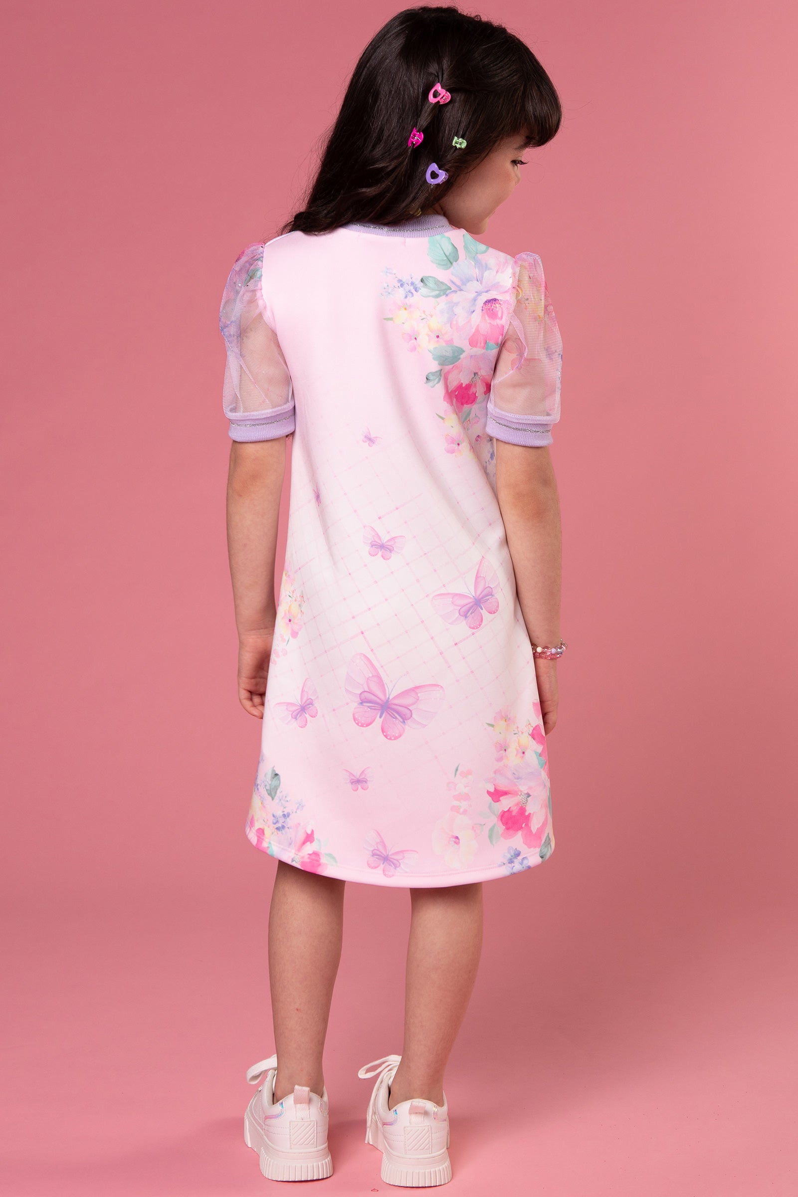 Vestido Infantil Kukie Inverno Manga Curta Borboleta