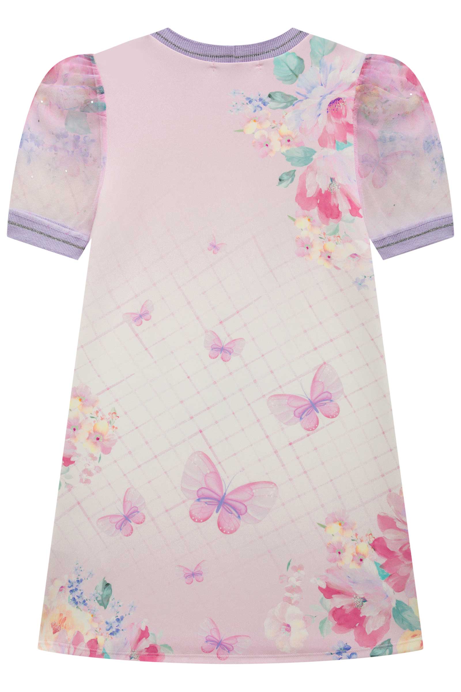 Vestido Infantil Kukie Inverno Manga Curta Borboleta