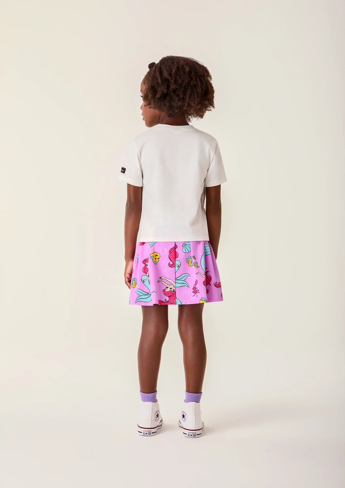 Conjunto Infantil Menina Bimbi com Saia Lilás e Blusa Ariel Disney