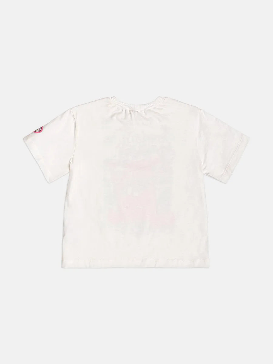 Blusa Infantil Menina Momi Branca Ursinhos Cereja Strass
